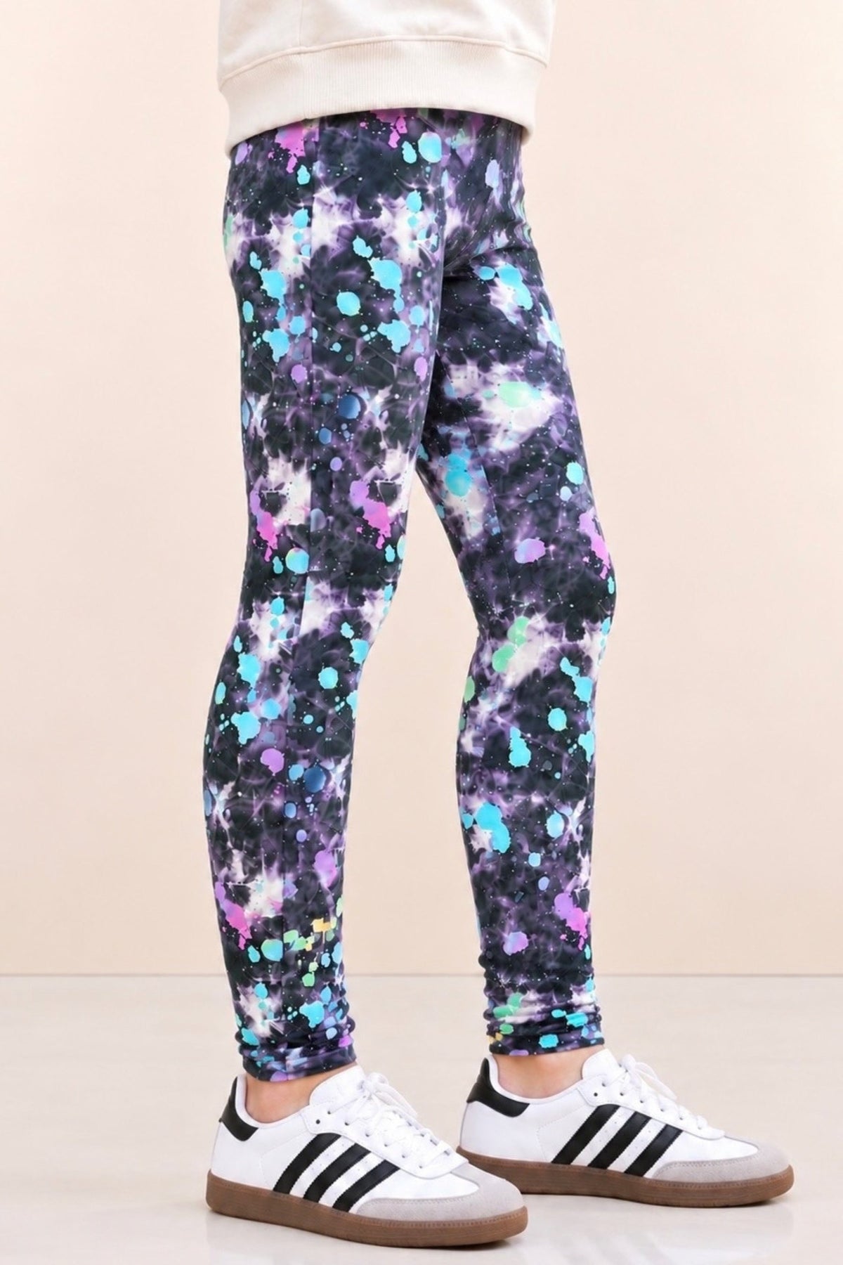 Simply Soft Long Legging. - Denim Tie Dye Graffiti Elements - NEW!