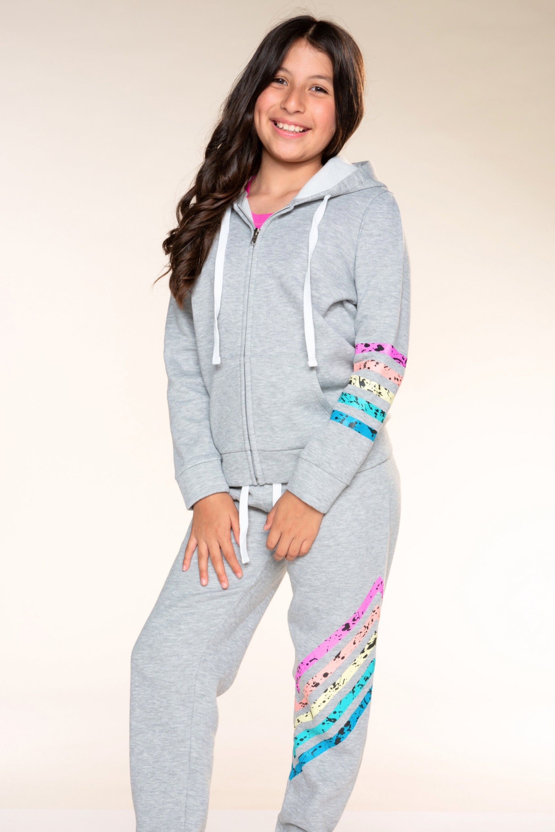 Cloud Soft French Terry Sweatpant - Heather Grey Rainbow - NEW!