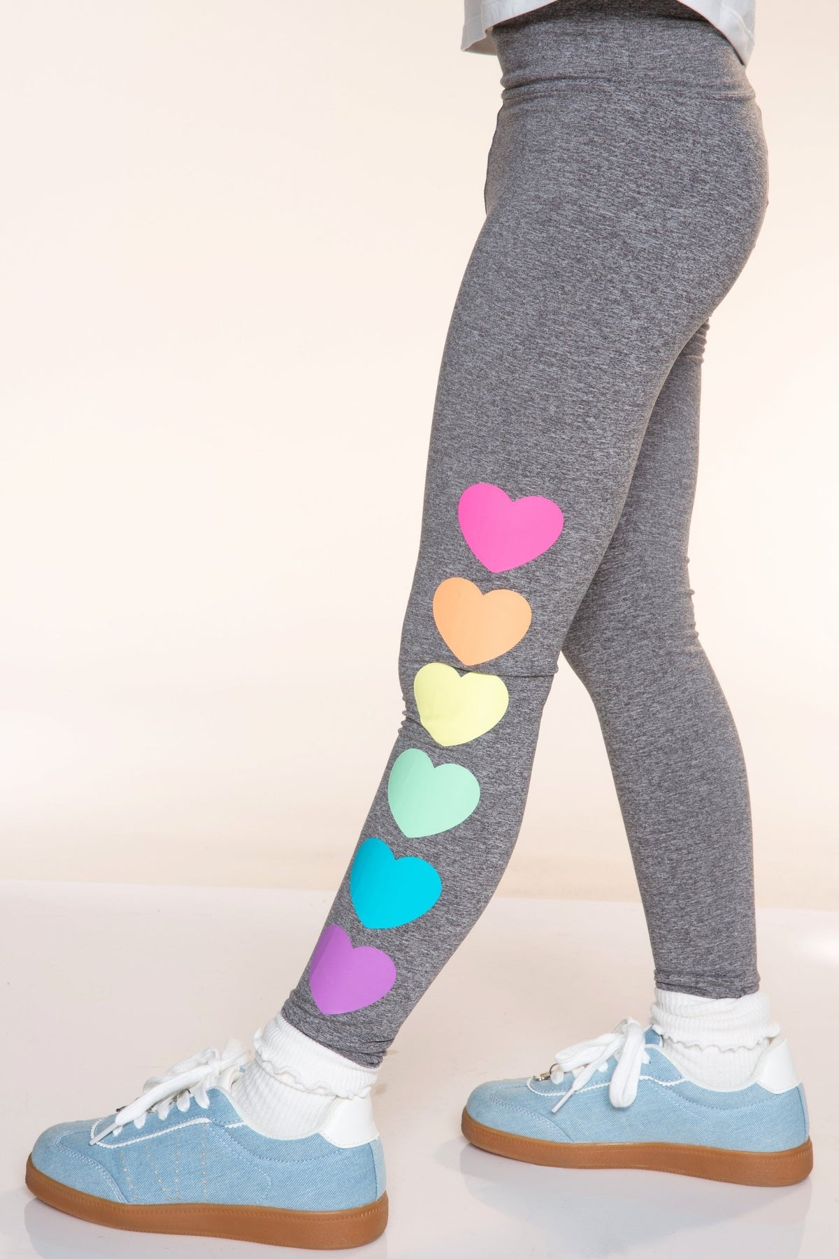 5-Pack Simply Soft Luxe Legging - Black | Taupe Leopard | H. Grey Rainbow Heart | Navy Heather Blue | Black Smile Icons - NEW!