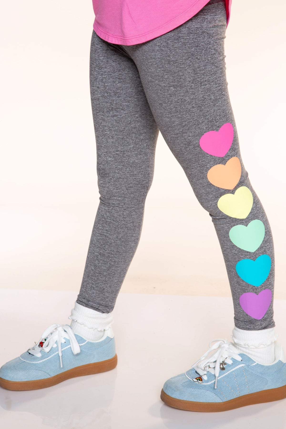 5-Pack Simply Soft Luxe Legging - Black | Taupe Leopard | H. Grey Rainbow Heart | Navy Heather Blue | Black Smile Icons - NEW!