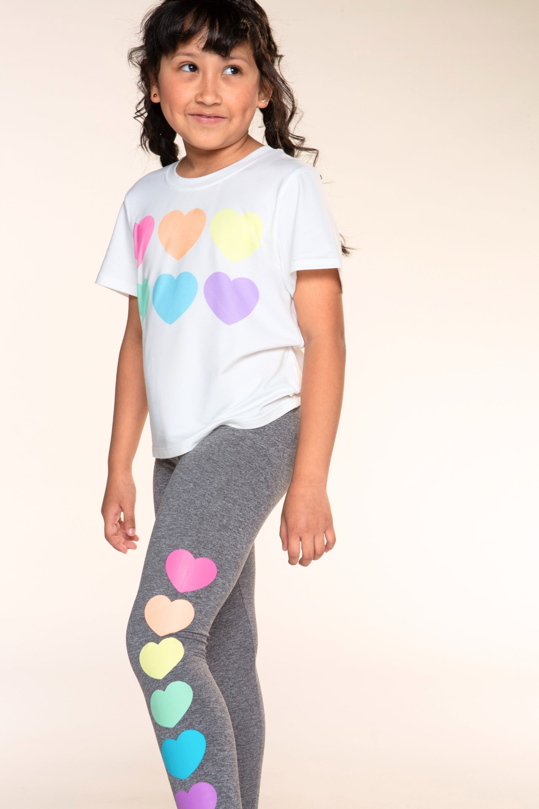 Simply Soft Luxe Mid-Rise Long Legging - Heather Grey Rainbow Heart - NEW!