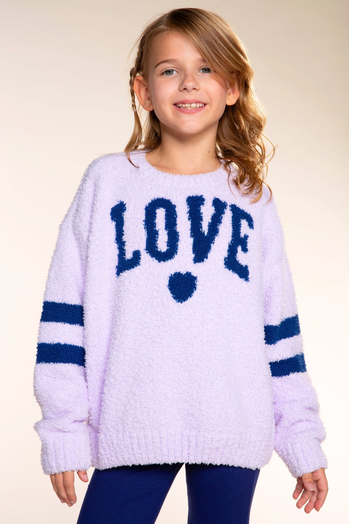 Cloud Plush Crew Neck Sweater - Lavender Denim Love - NEW!