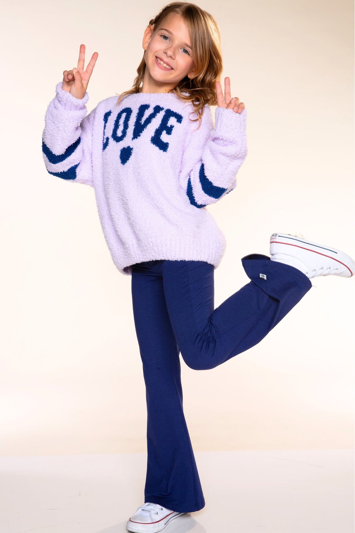 Cloud Plush Crew Neck Sweater - Lavender Denim Love - NEW!