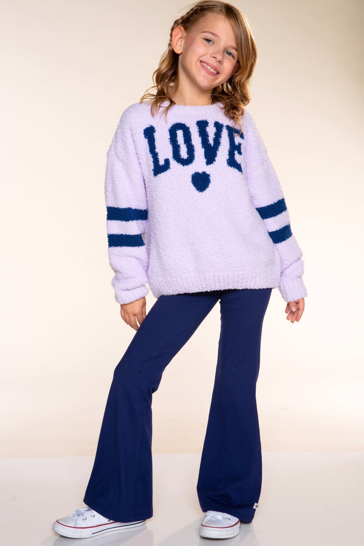 Cloud Plush Crew Neck Sweater - Lavender Denim Love - NEW!