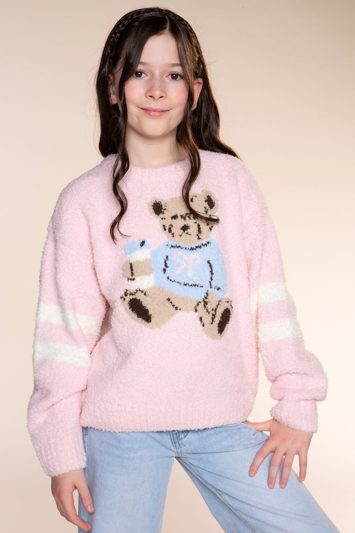 Cloud Plush Crew Neck Sweater - Lavender Denim Love - NEW!
