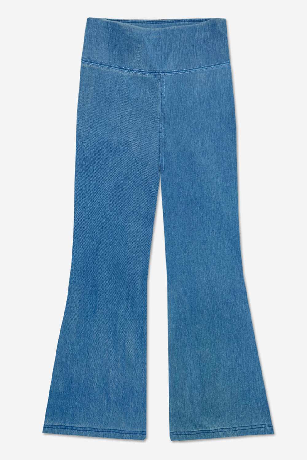 Super Stretch Soft Denim Flare Jegging - Light Blue Denim Floral - NEW!