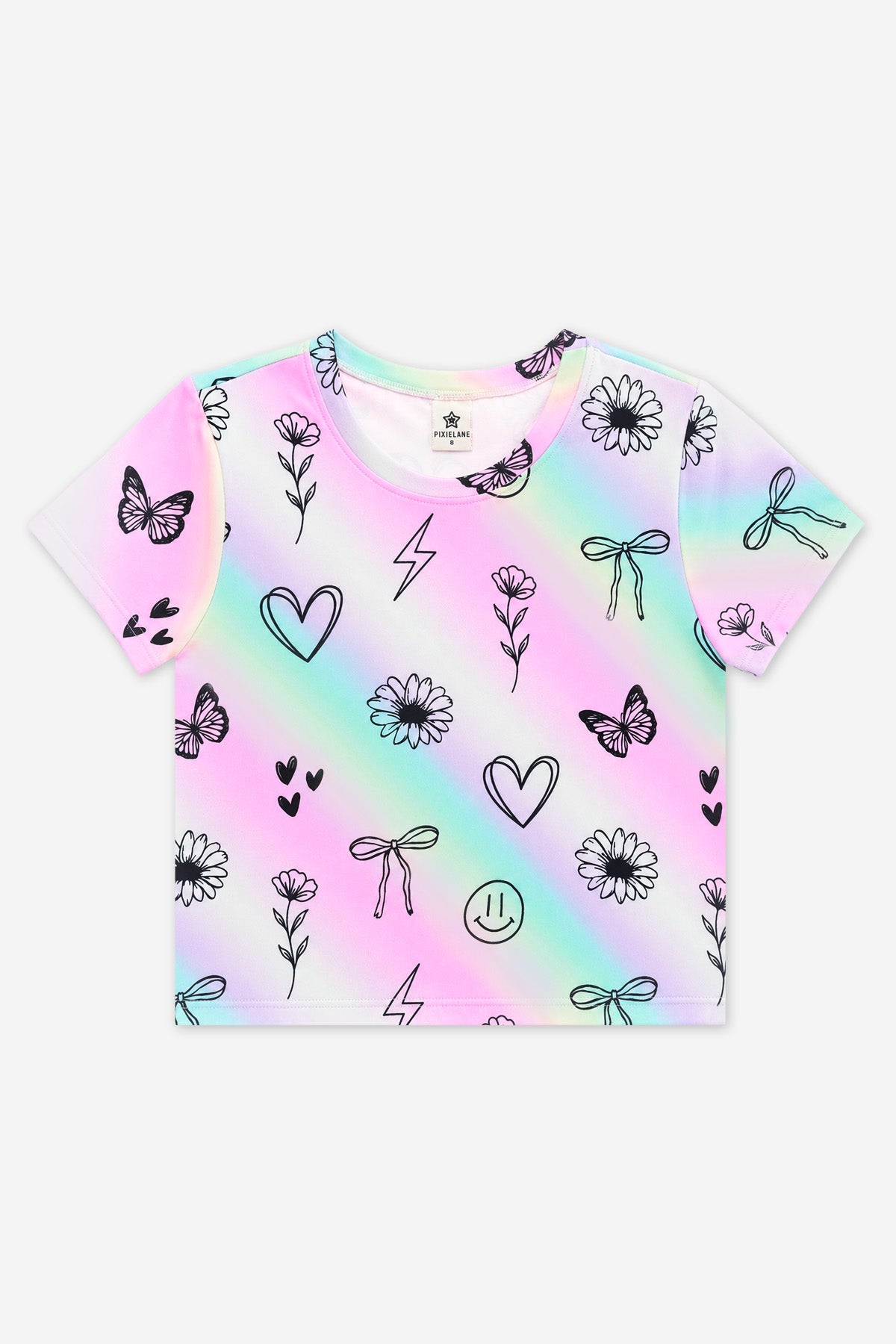 Simply Soft Easy Tee - Pastel Rainbow Sketch Emoji - NEW!