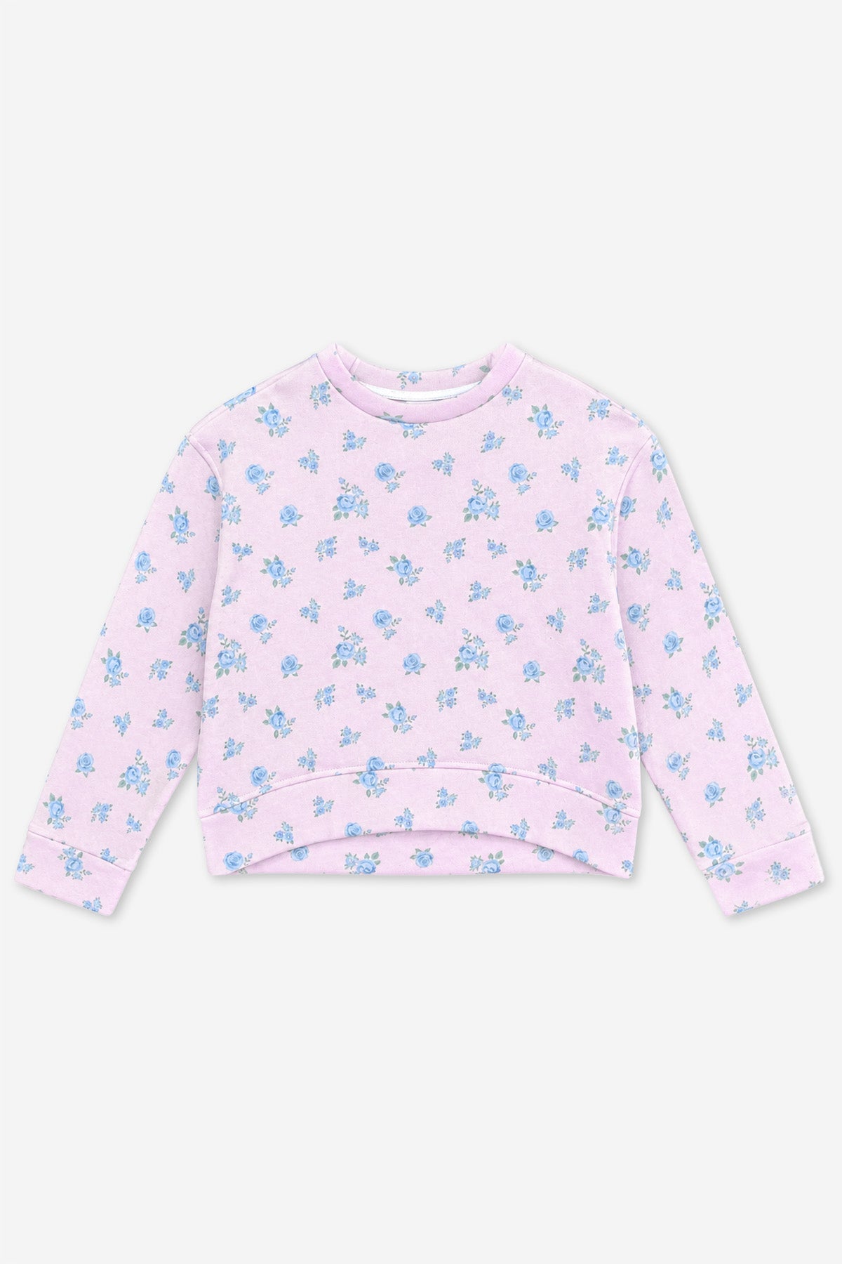 4 Pack Everyday Sweatshirts With Denim Wide Leg Jegging & Sweatpant - Light Pink Floral | Heather Grey Floral | Vintage Blue | Light Pink Floral - NEW!