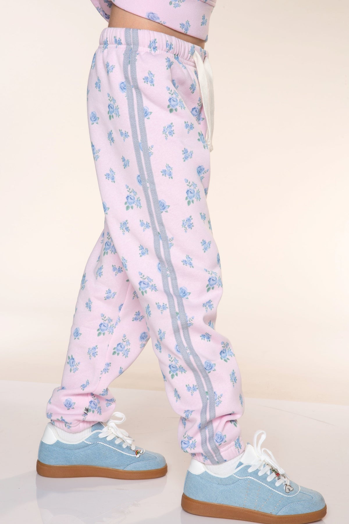 Cloud Soft French Terry Sweatpant - Light Pink Floral - NEW!