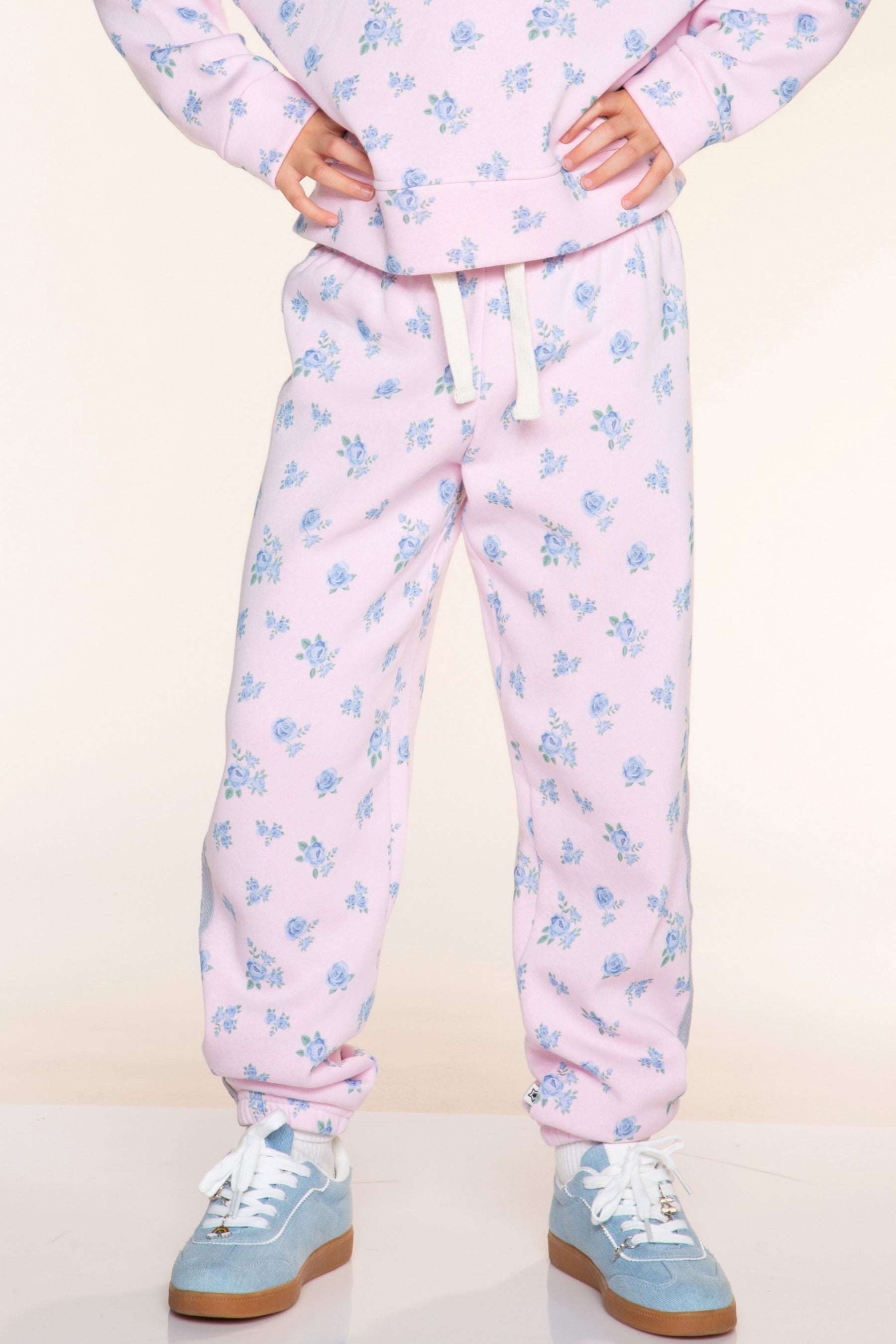 Cloud Soft French Terry Sweatpant - Light Pink Floral - NEW!