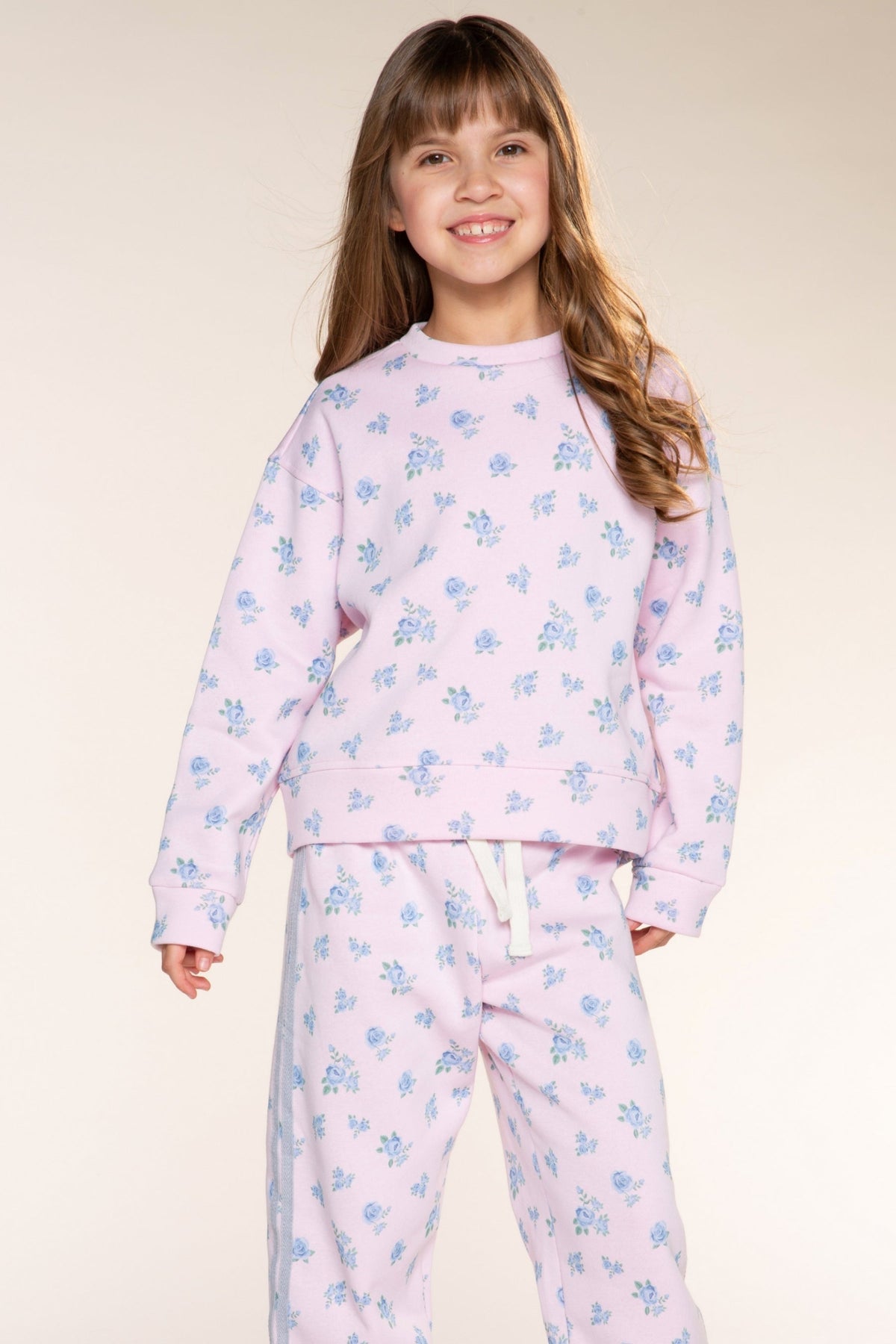 Cloud Soft French Terry Sweatpant - Light Pink Floral - NEW!