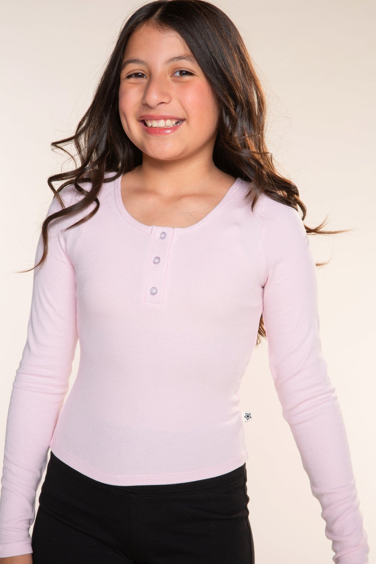 Ultra-Soft Rib Long Sleeve Fitted Henley - Powder Blue - NEW!