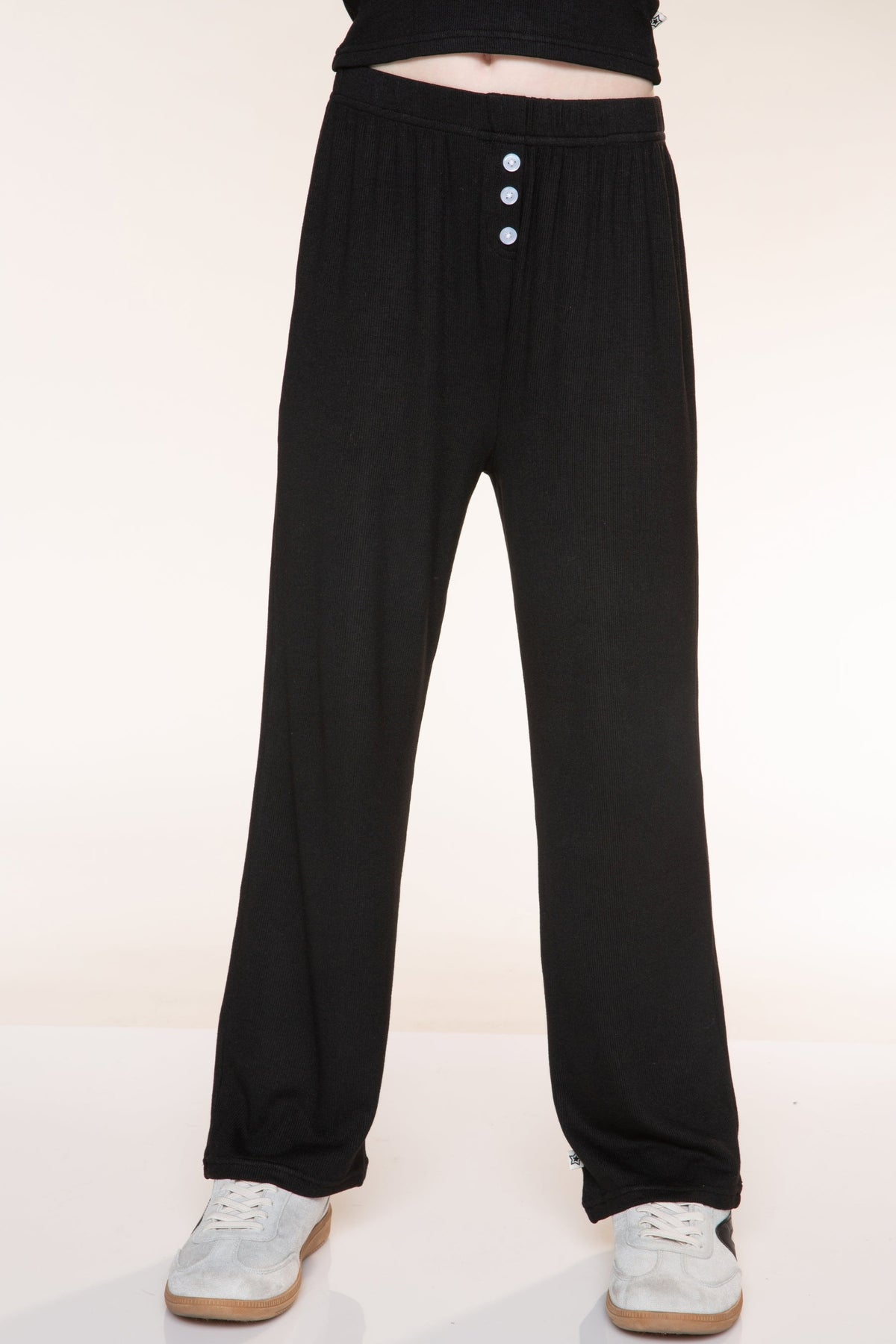 Ultra-Soft Rib Wide Leg Pant - Jet Black - NEW!