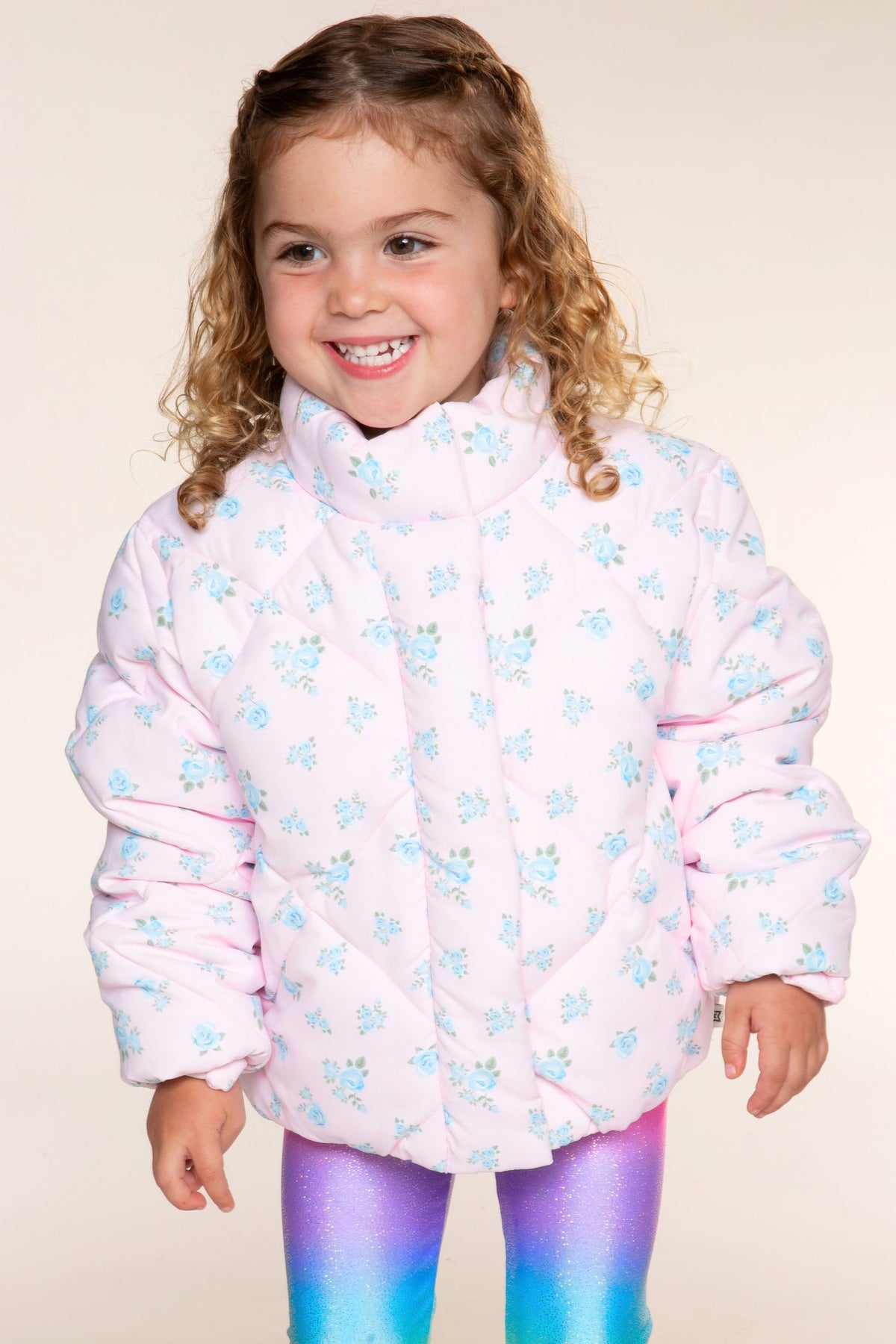 Winter Puffer Jacket - Ice Pink Floral - NEW!