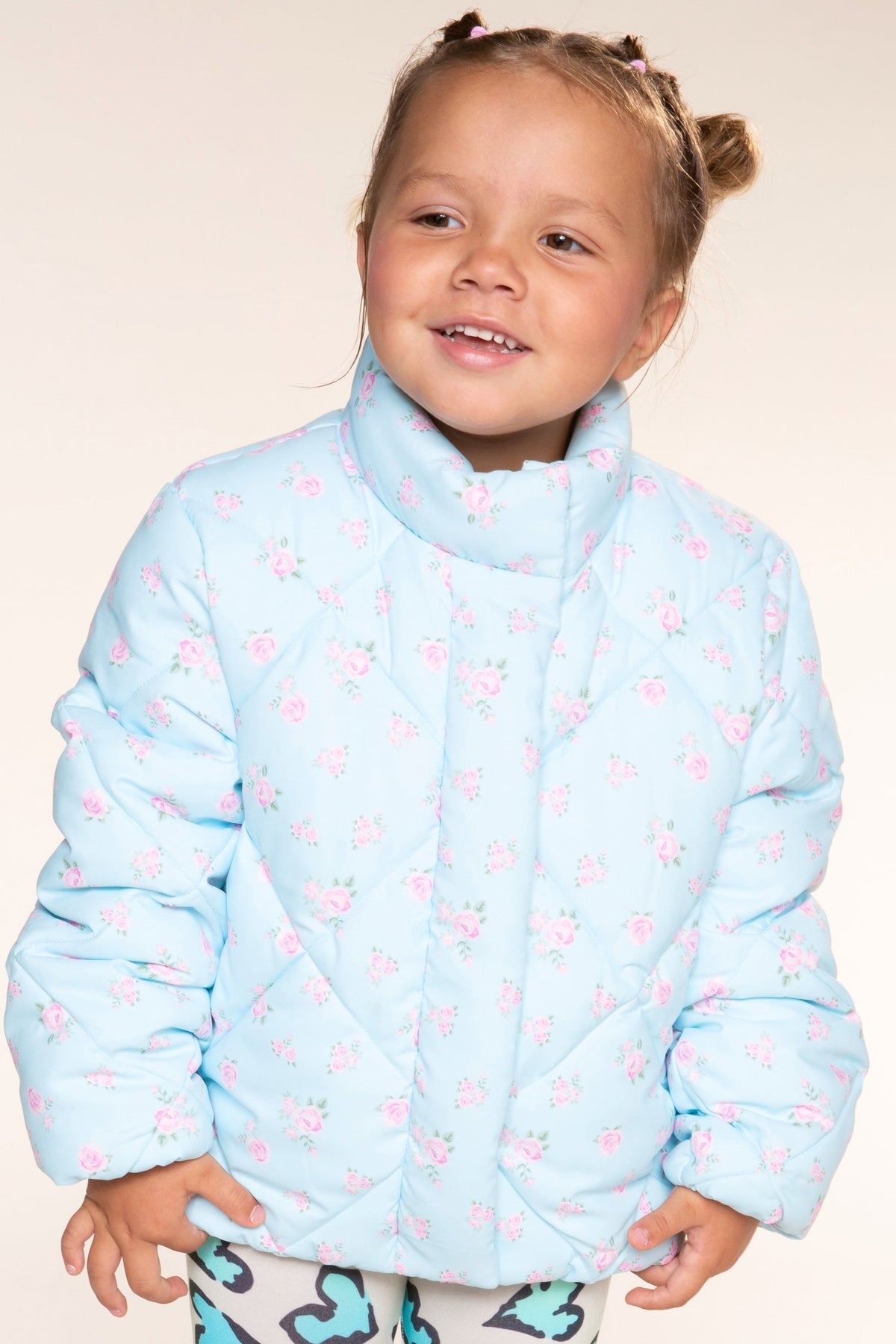 Winter Puffer Jacket - Ice Pink Floral - NEW!