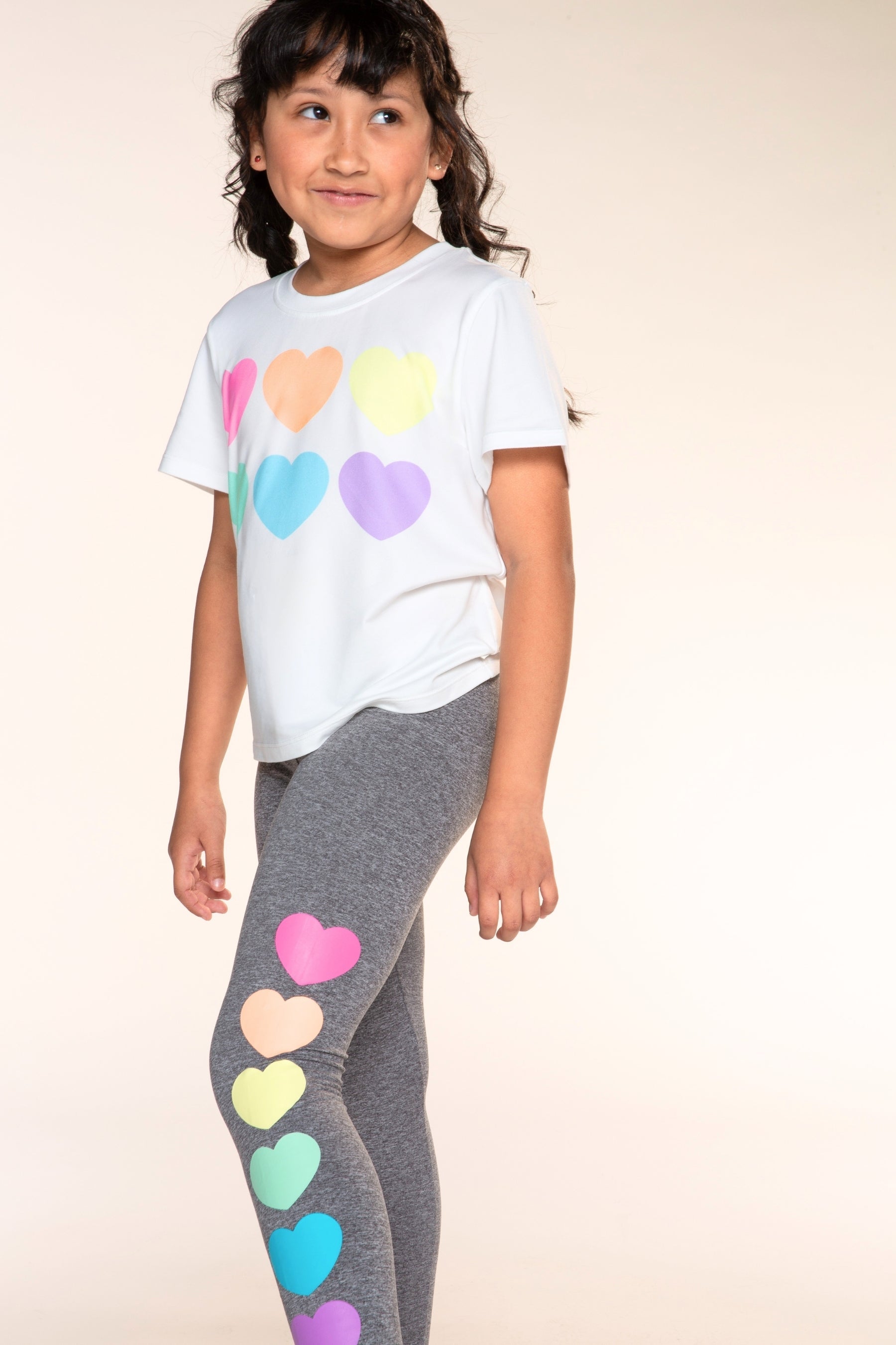 Simply Soft Easy Tee - White Rainbow Heart - NEW!