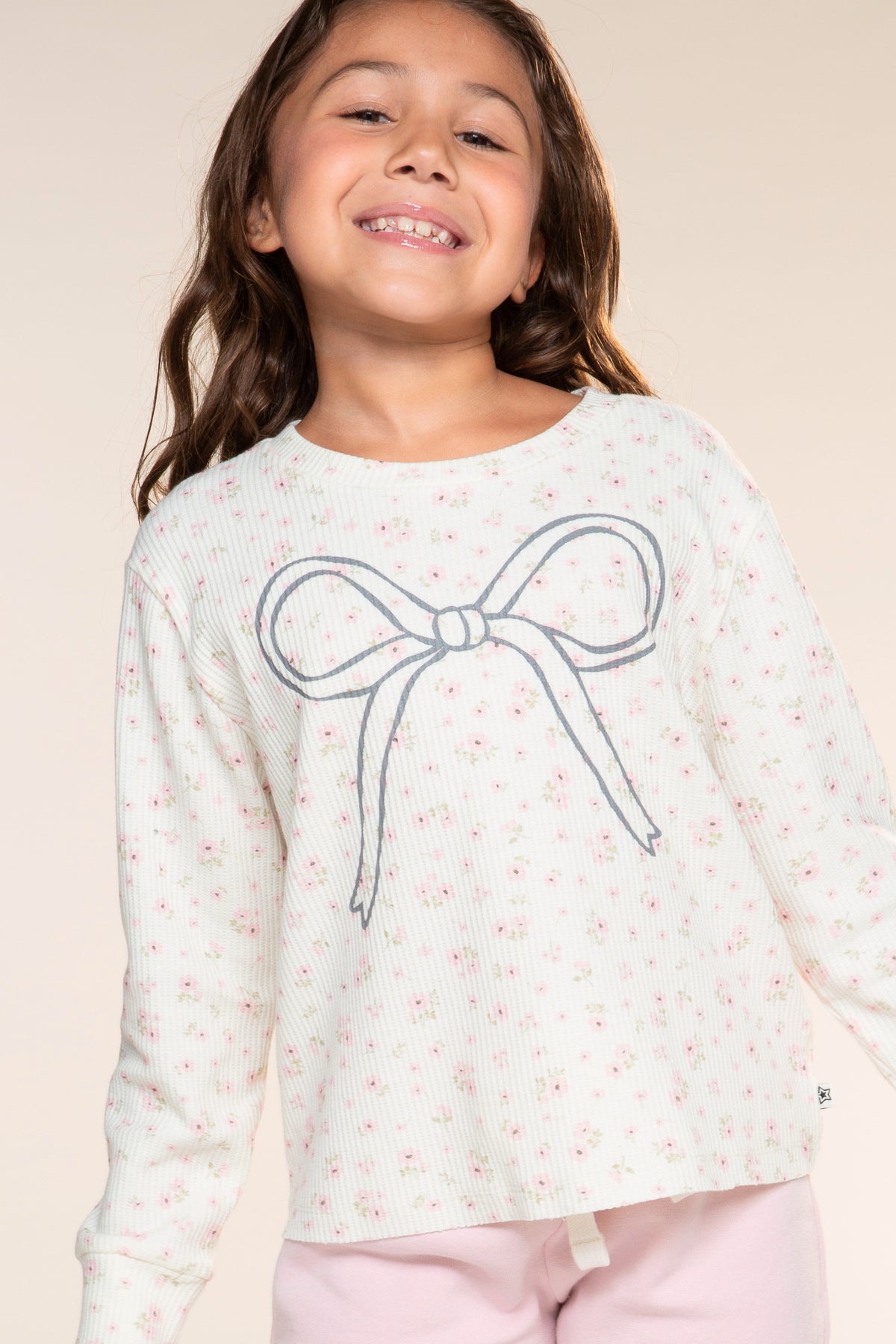 2-Pack Waffle Long Sleeve Easy Tee - Ivory Floral Malibu | Pink Floral 76 - NEW!
