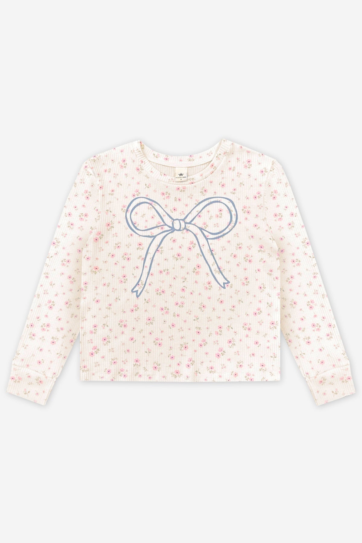 Waffle Long Sleeve Easy Tee - Pink Floral 76 - NEW!