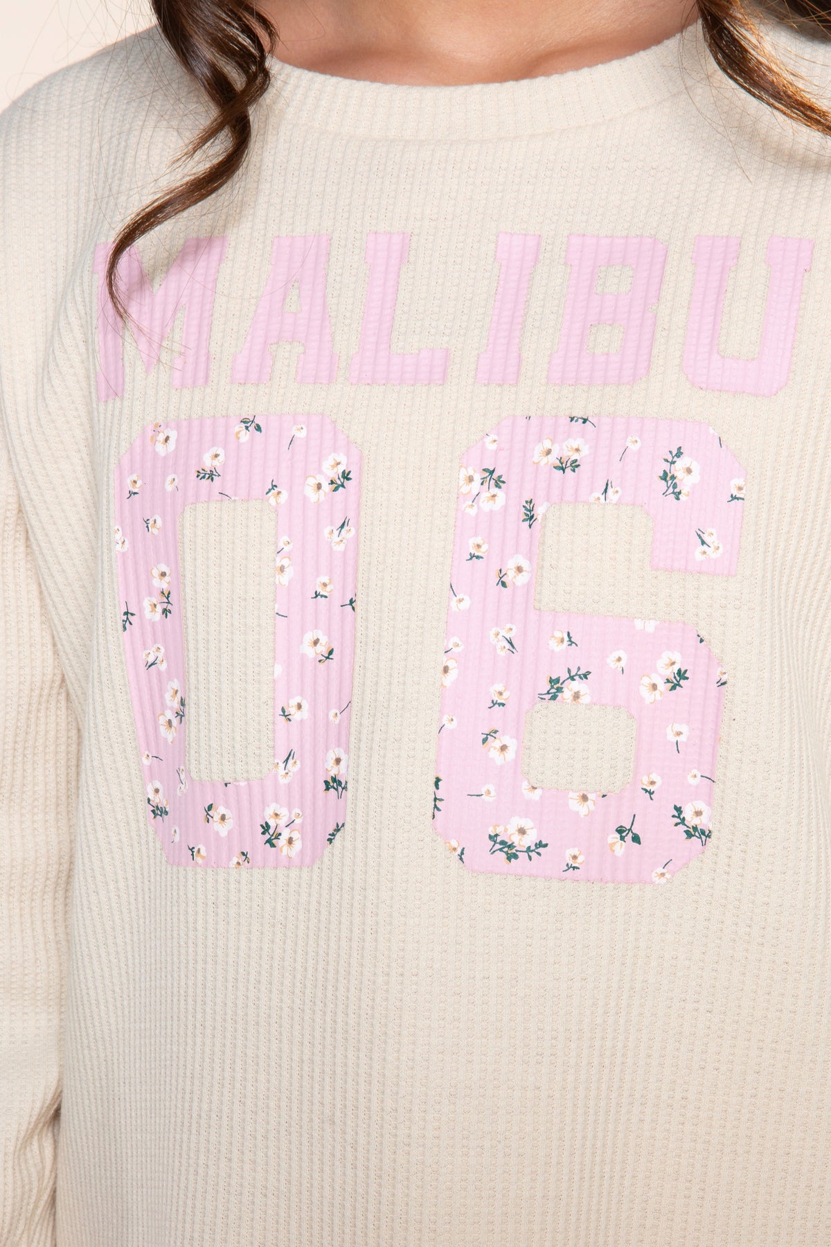 2-Pack Waffle Long Sleeve Easy Tee - Ivory Floral Malibu | Pink Floral 76 - NEW!