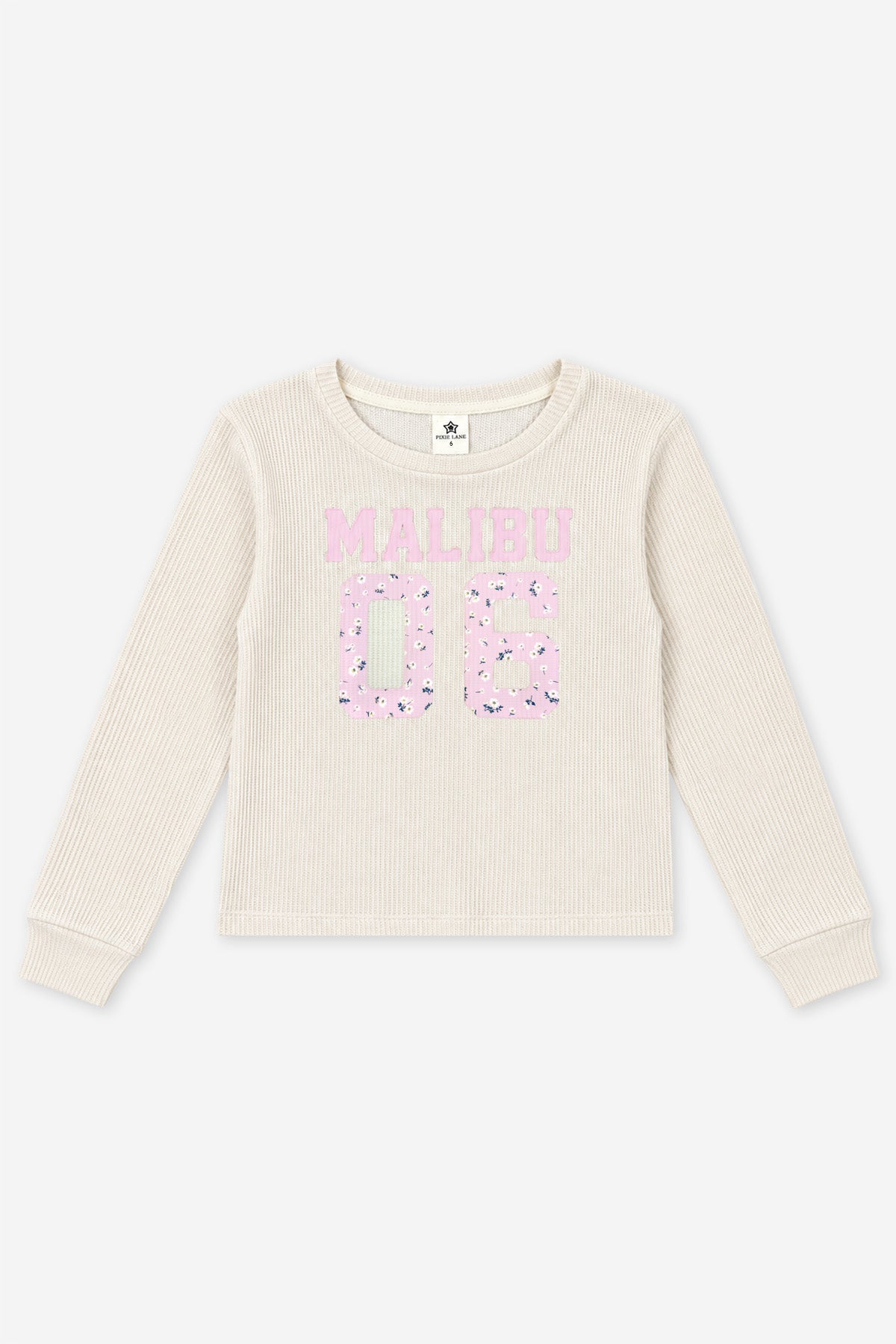 Waffle Long Sleeve Easy Tee - Pink Floral 76 - NEW!