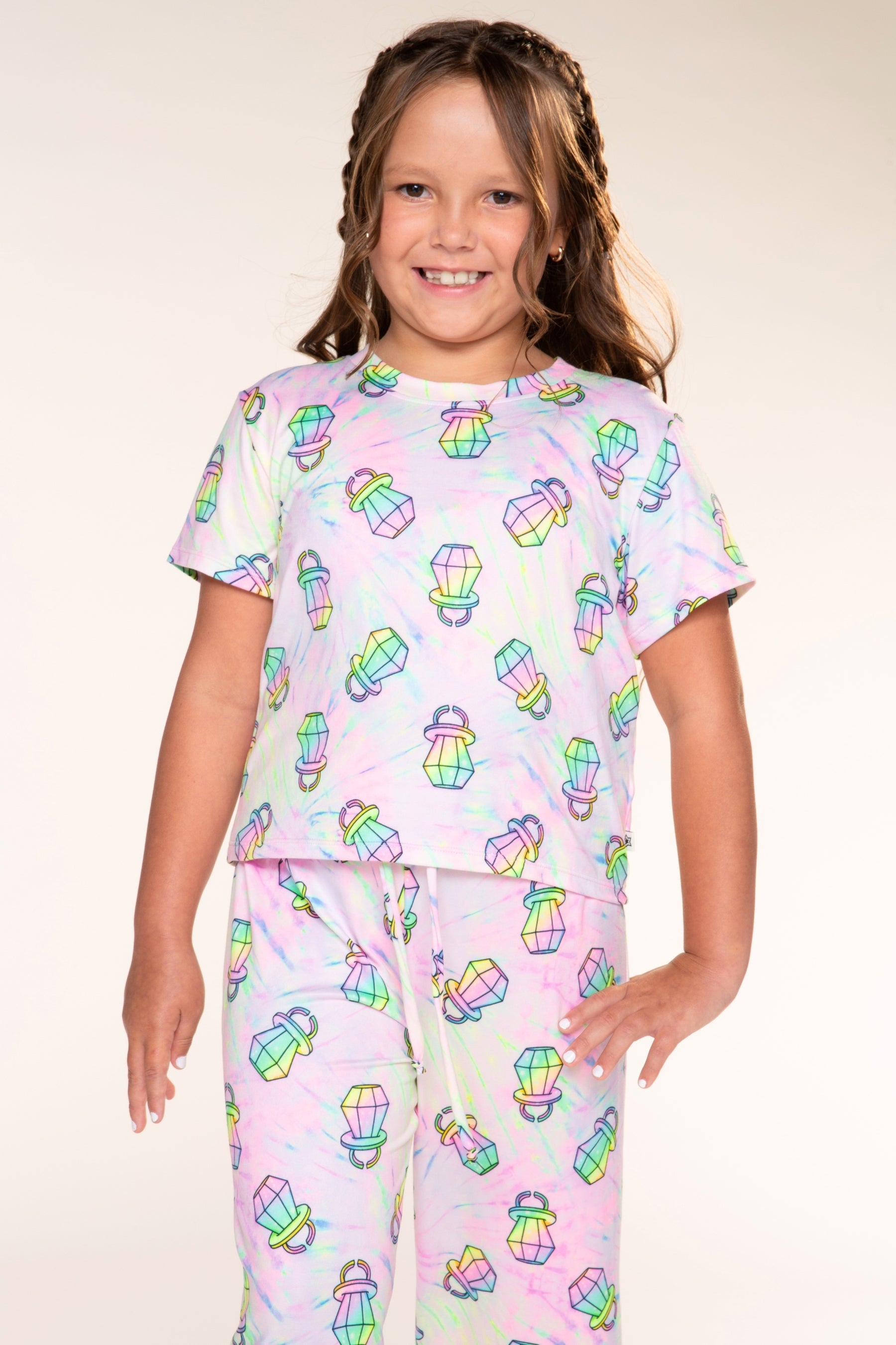 Simply Soft Easy Tee & Karate Pant - Pastel Rainbow Treats