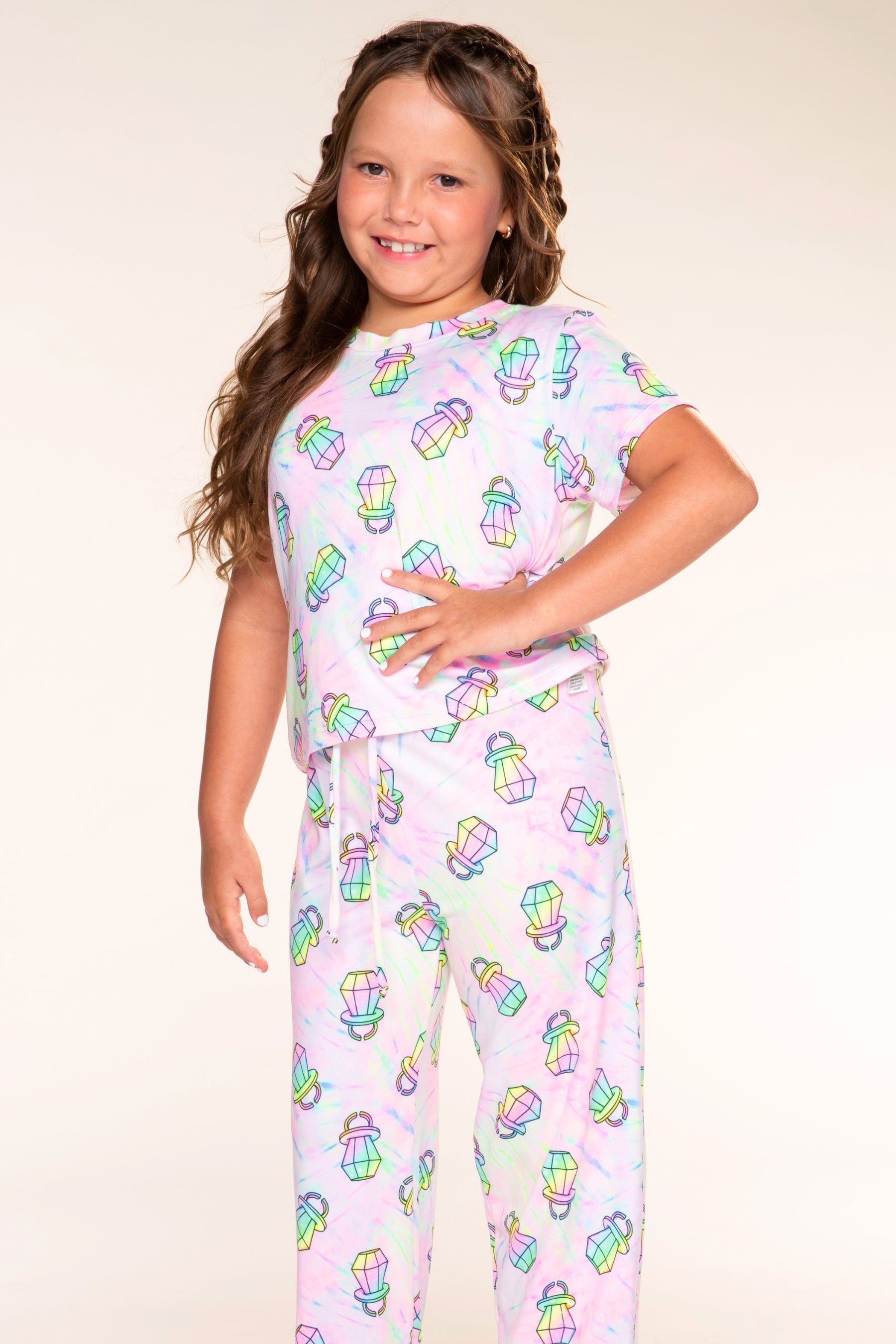 Simply Soft Easy Tee & Karate Pant - Pastel Rainbow Treats