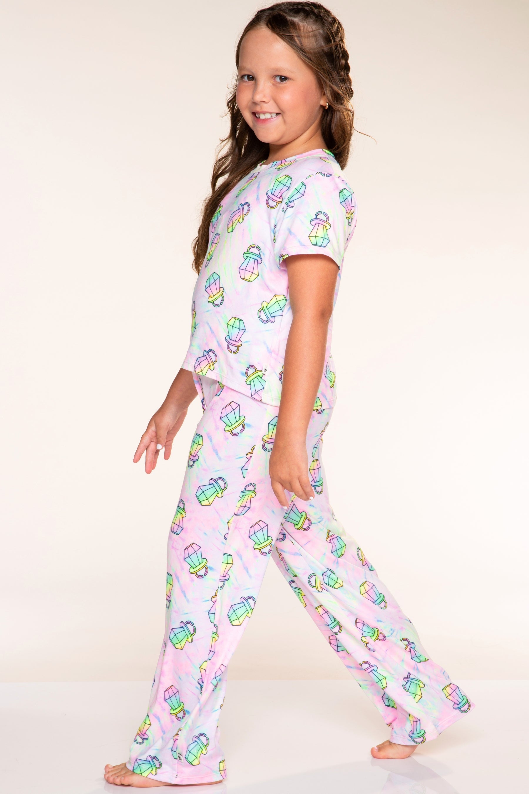 Simply Soft Easy Tee & Karate Pant - Pastel Rainbow Treats