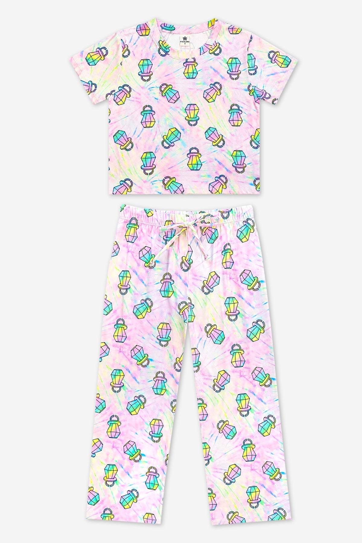 Simply Soft Easy Tee & Karate Pant - Pastel Rainbow Treats