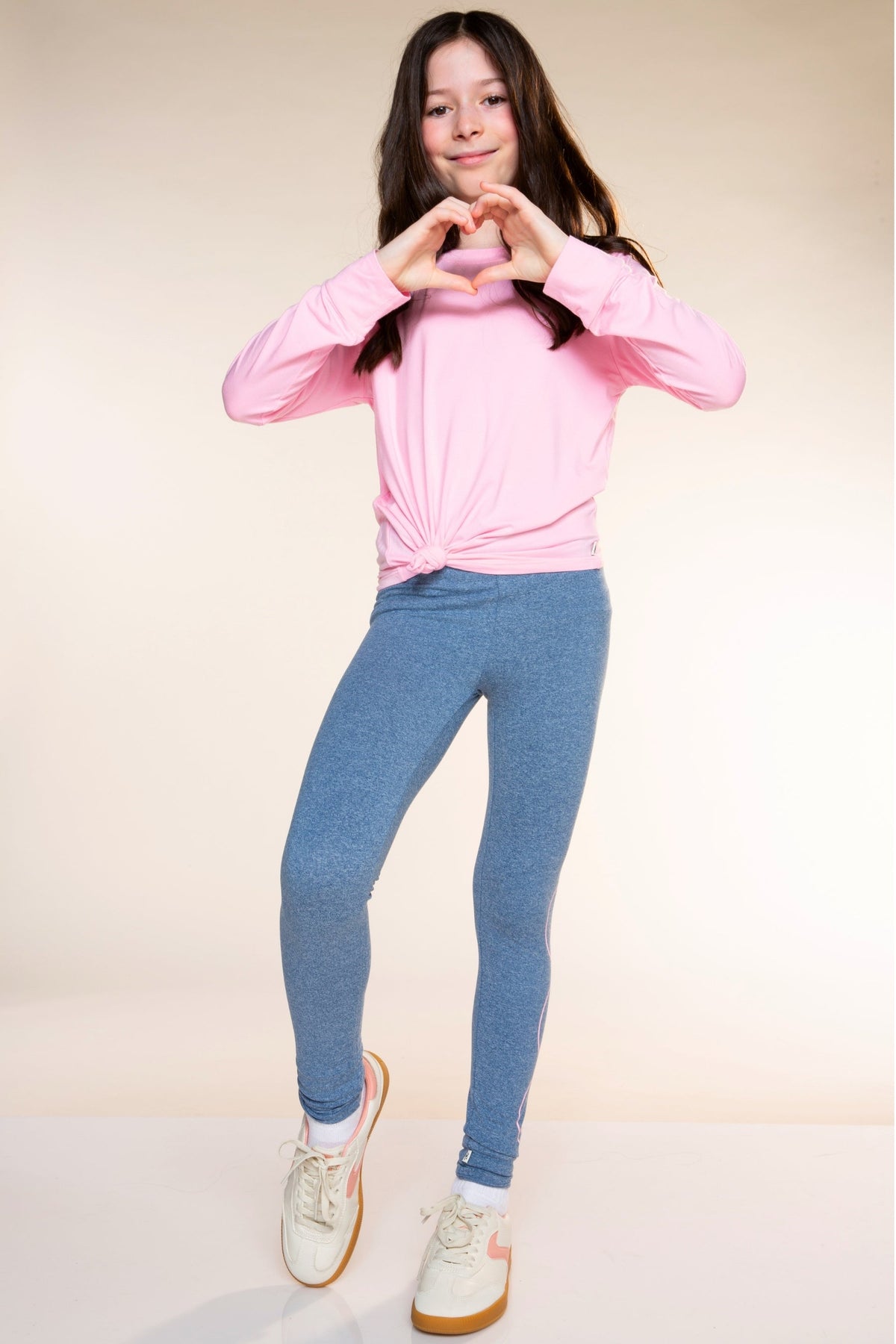 Modal Long Sleeve Shirttail Top - Light Pink - NEW!