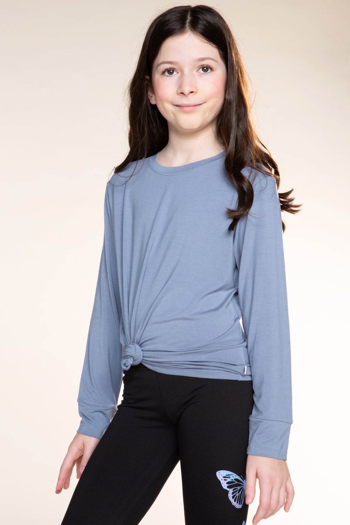 Modal Long Sleeve Shirttail Top - Light Pink - NEW!