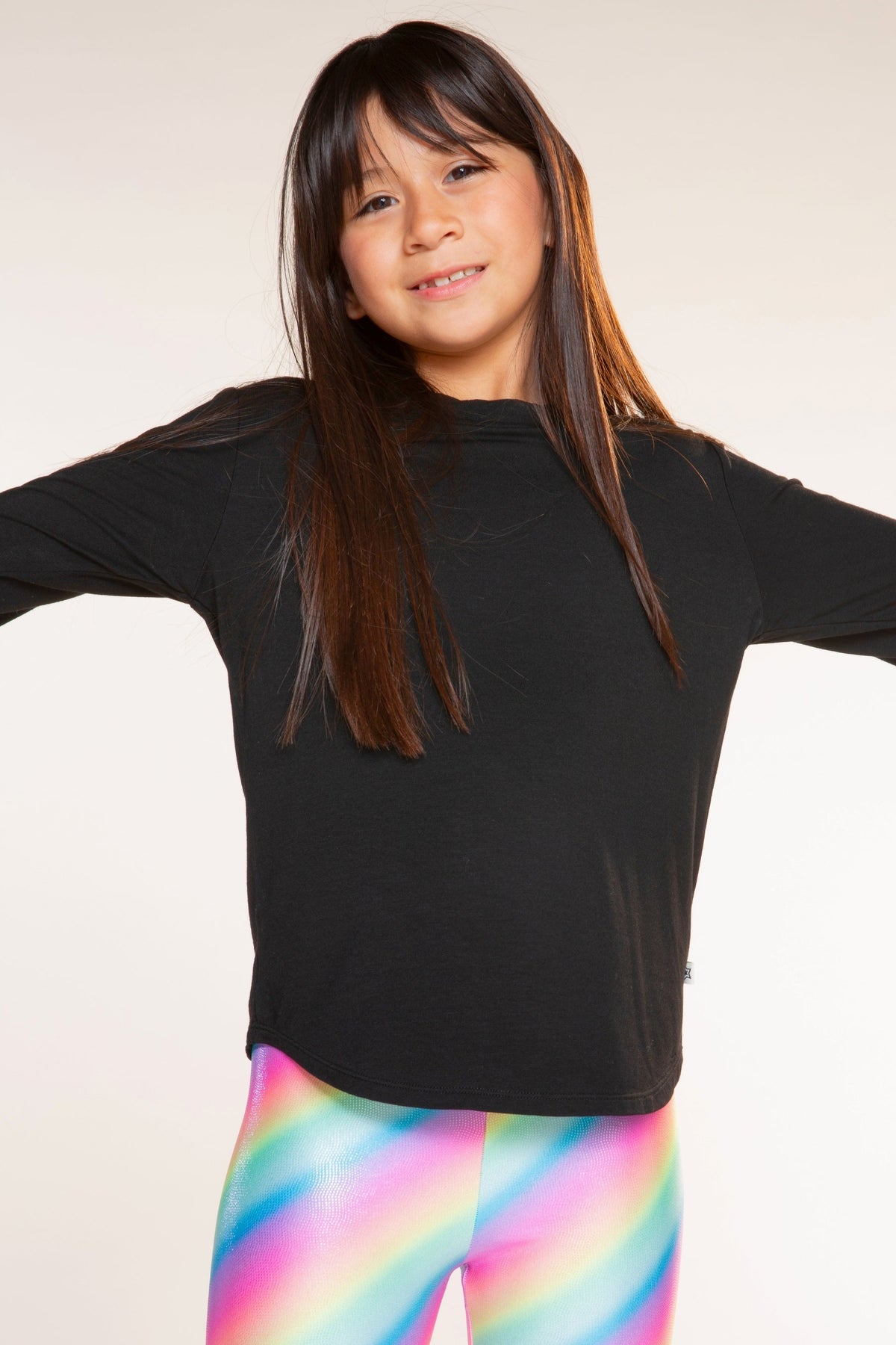 Modal Long Sleeve Shirttail Top - Light Pink - NEW!