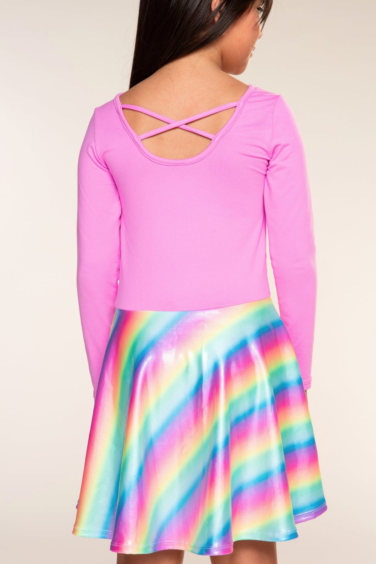 Simply Soft Long Sleeve Skater Dress - Black Graffiti Rainbow - NEW!