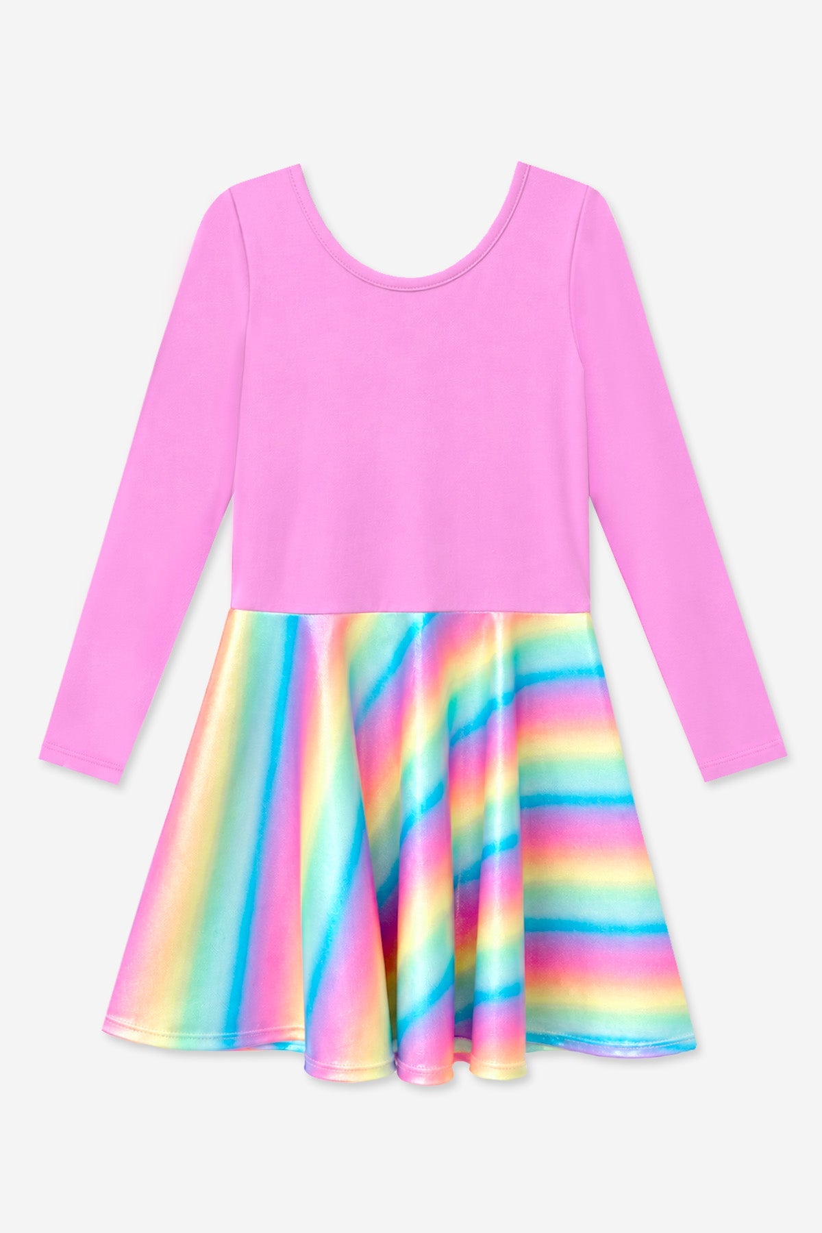 Simply Soft Long Sleeve Skater Dress - Black Graffiti Rainbow - NEW!