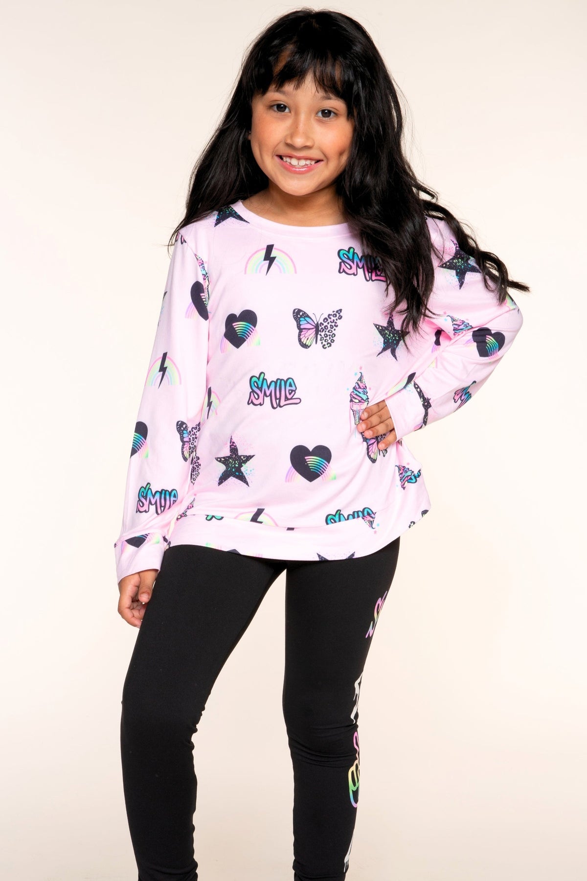 Simply Soft Luxe Mid-Rise Long Legging - Black Rainbow Smile Icons - NEW!