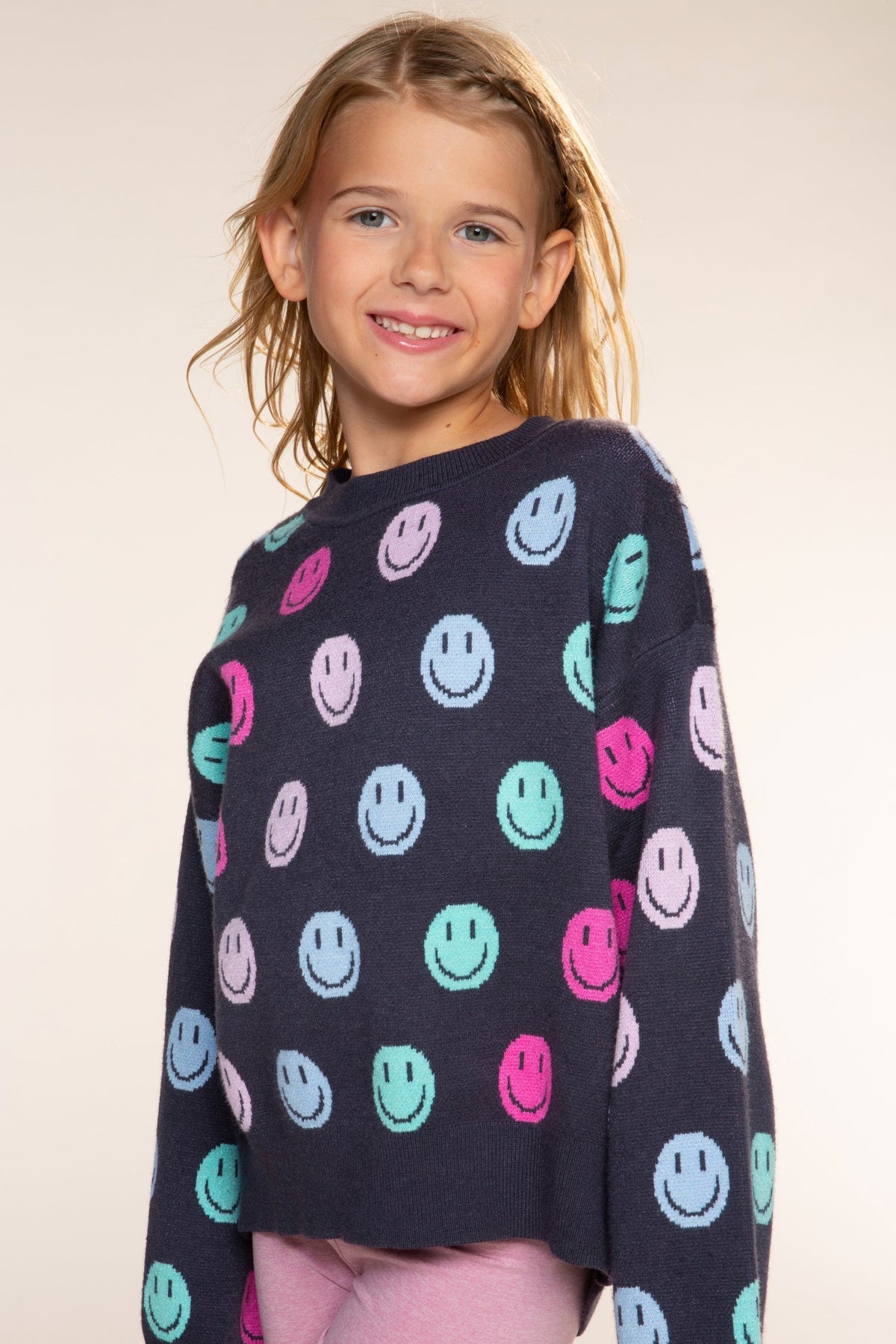 Yummy Soft Crew Neck Sweater - Bubble Gun Pink Blue Menorah - NEW!