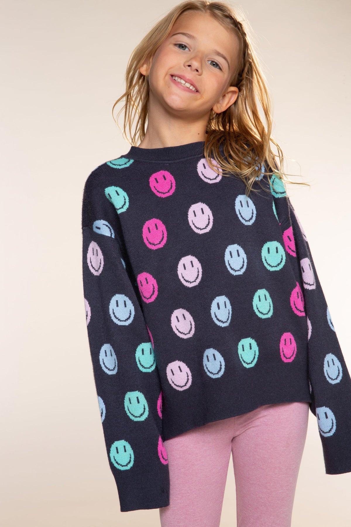 Yummy Soft Crew Neck Sweater - Bubble Gun Pink Blue Menorah - NEW!