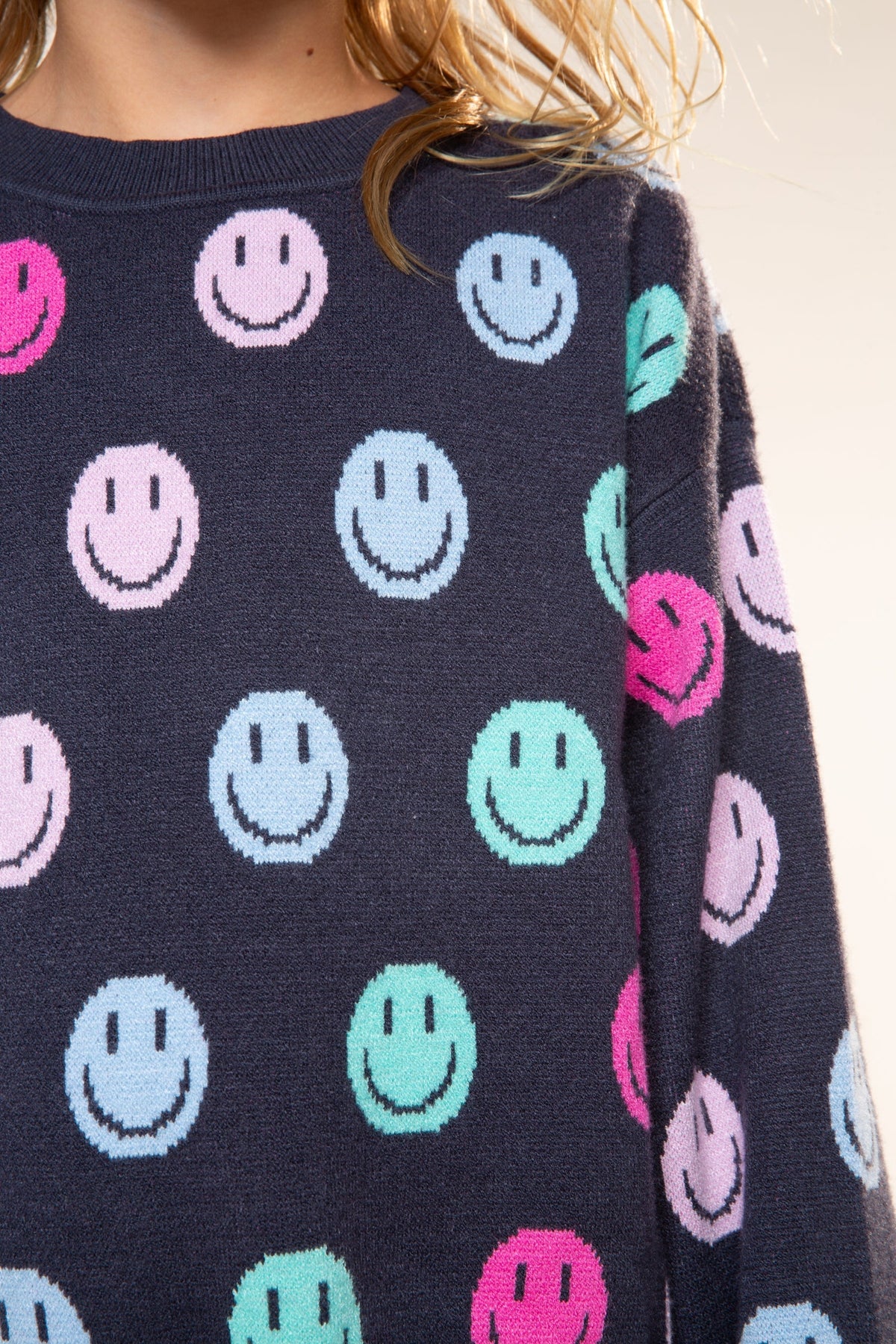 Yummy Soft Crew Neck Sweater - Bubble Gun Pink Blue Menorah - NEW!