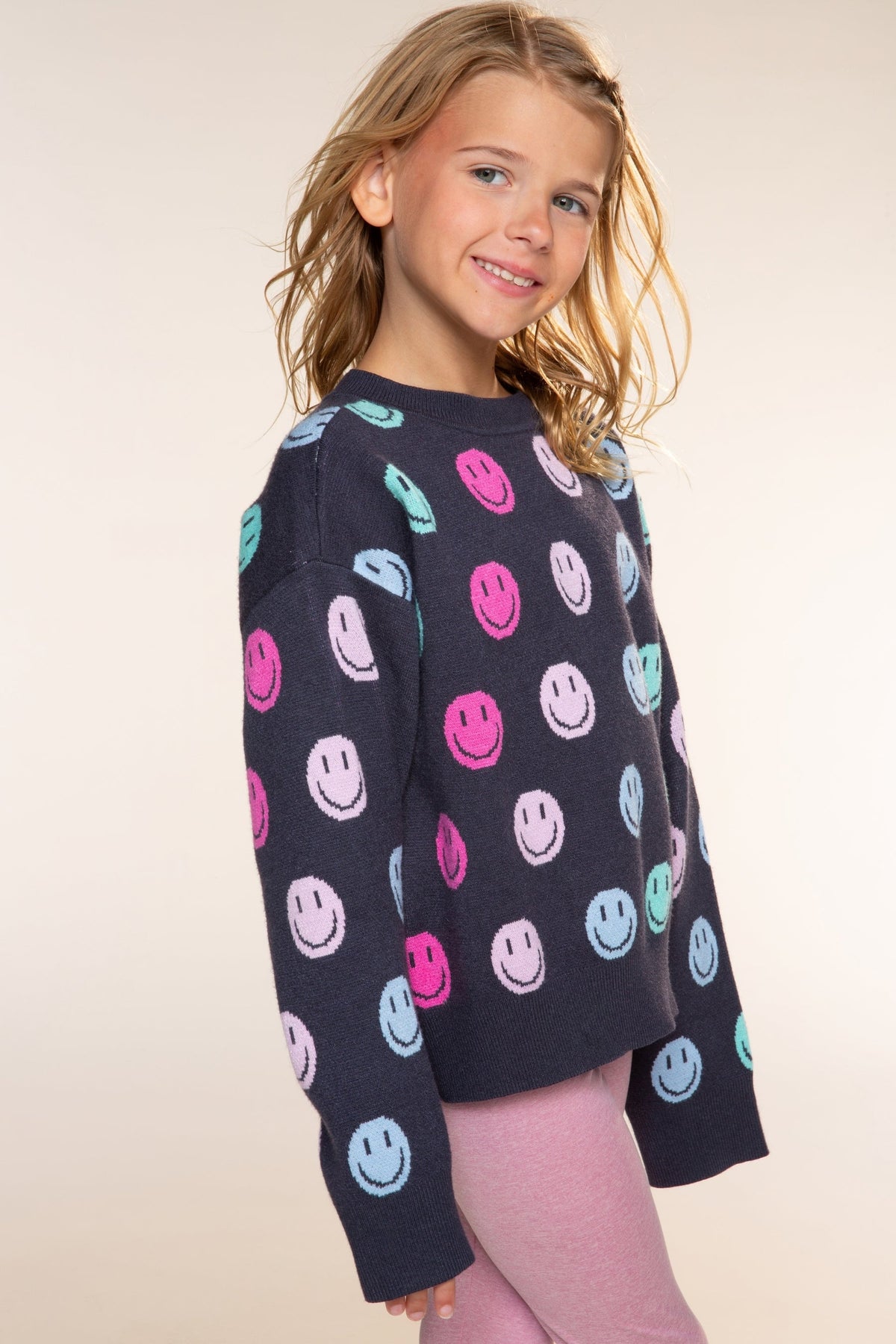 Yummy Soft Crew Neck Sweater - Bubble Gun Pink Blue Menorah - NEW!