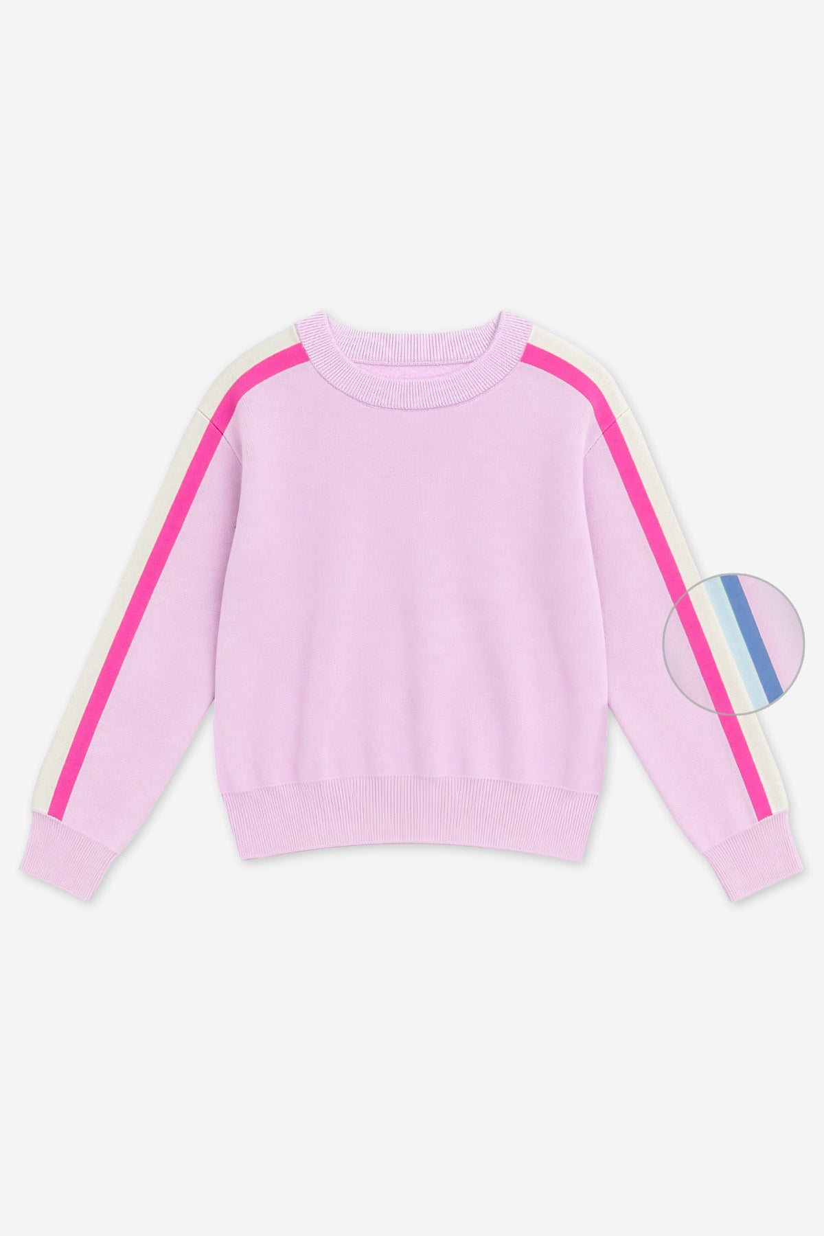 Yummy Soft Raglan Sweater - Heather Grey Rainbow Stripe - NEW!
