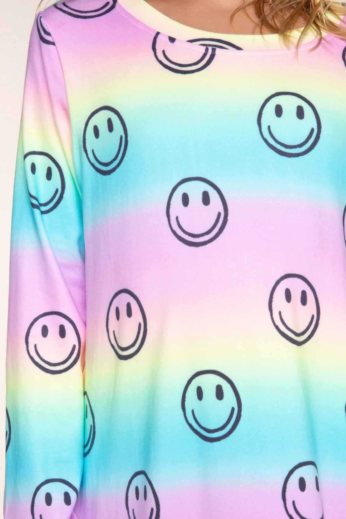 Simply Soft Long Sleeve Ruffle Lounge Dress - Rainbow Tie Dye Ring Pop - NEW!