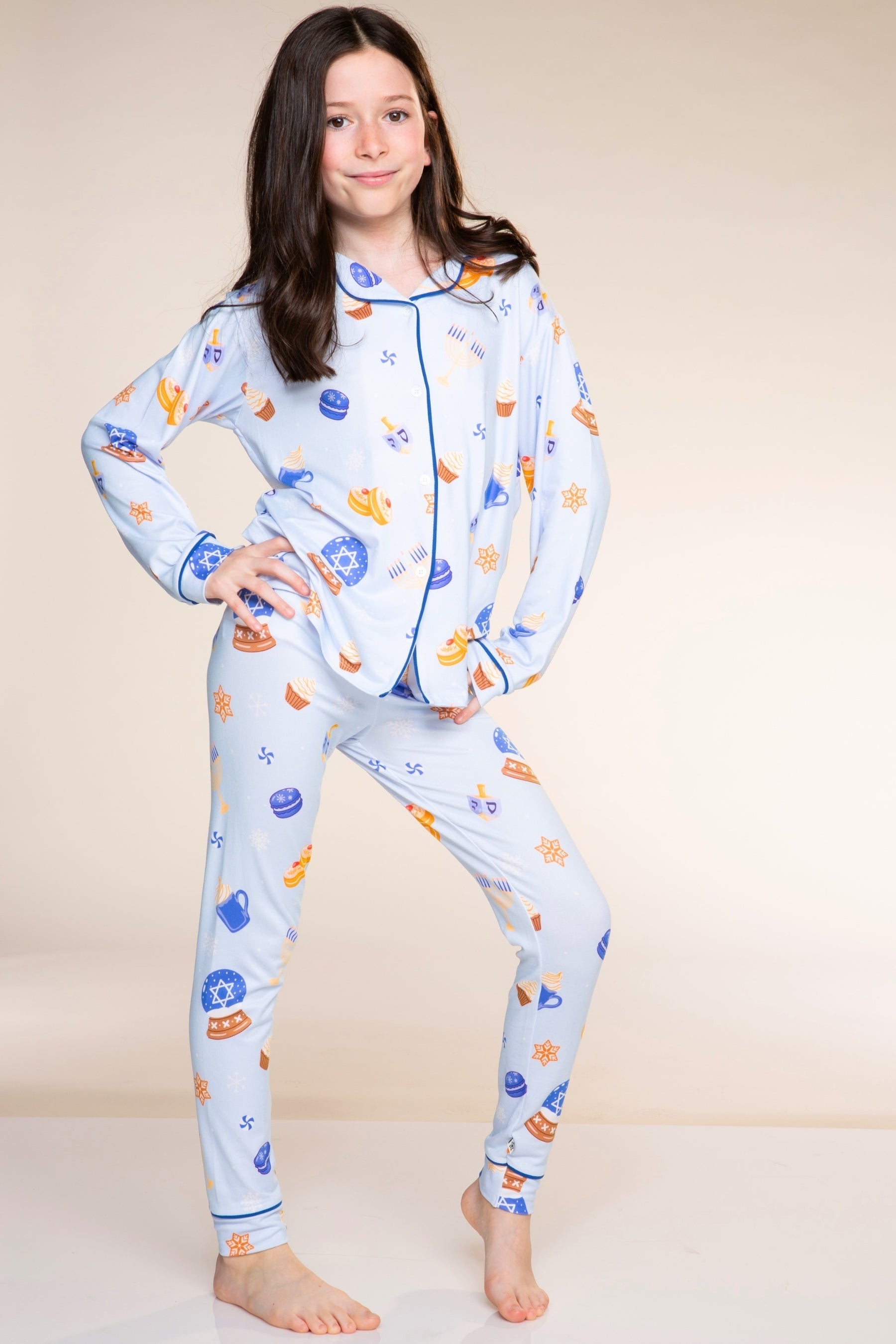 Unisex Long Sleeve Simply Soft Button Down Top & Slim Lounge Pant
