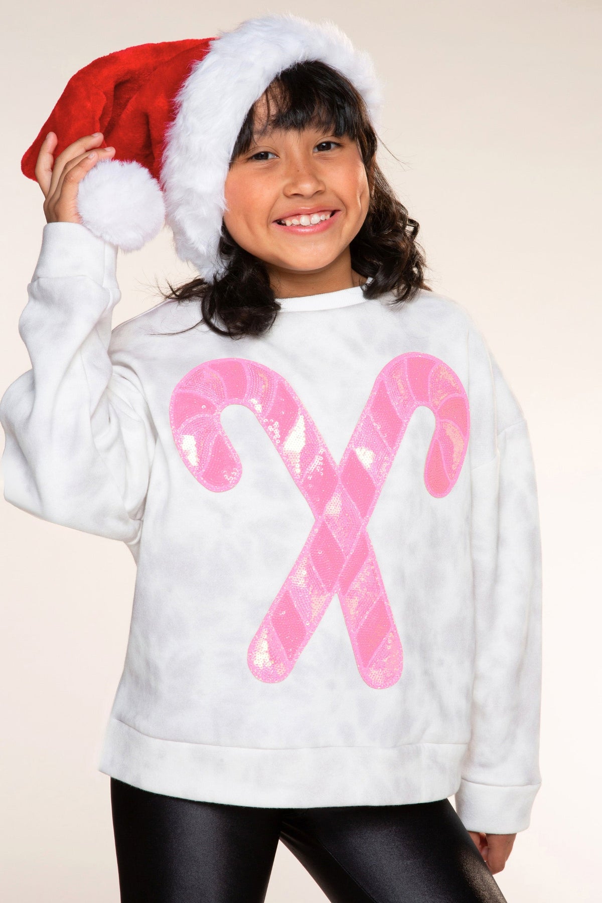 Cloud Soft French Terry Crew Sweatshirt - Blue Ivory Tie Dye Pink Menorah Sequin - NEW!