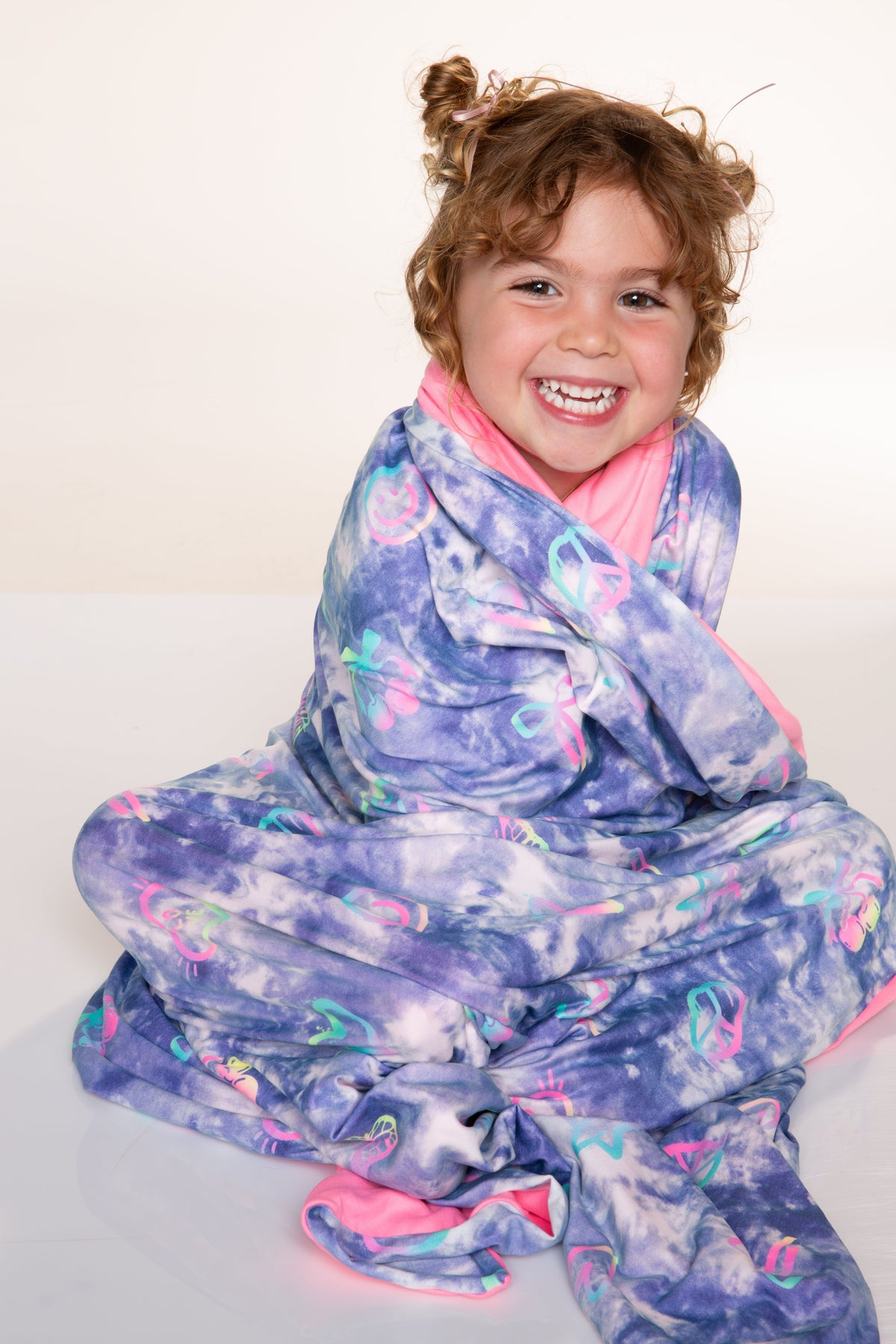 Simply Soft Reversible Blanket - Light Blue Pink Bow - NEW