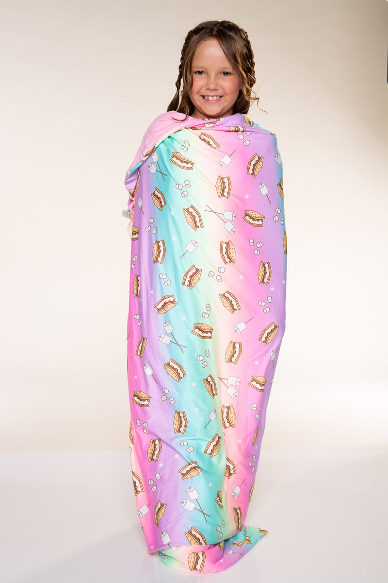 Simply Soft Reversible Blanket - Rainbow S'Mores - NEW!