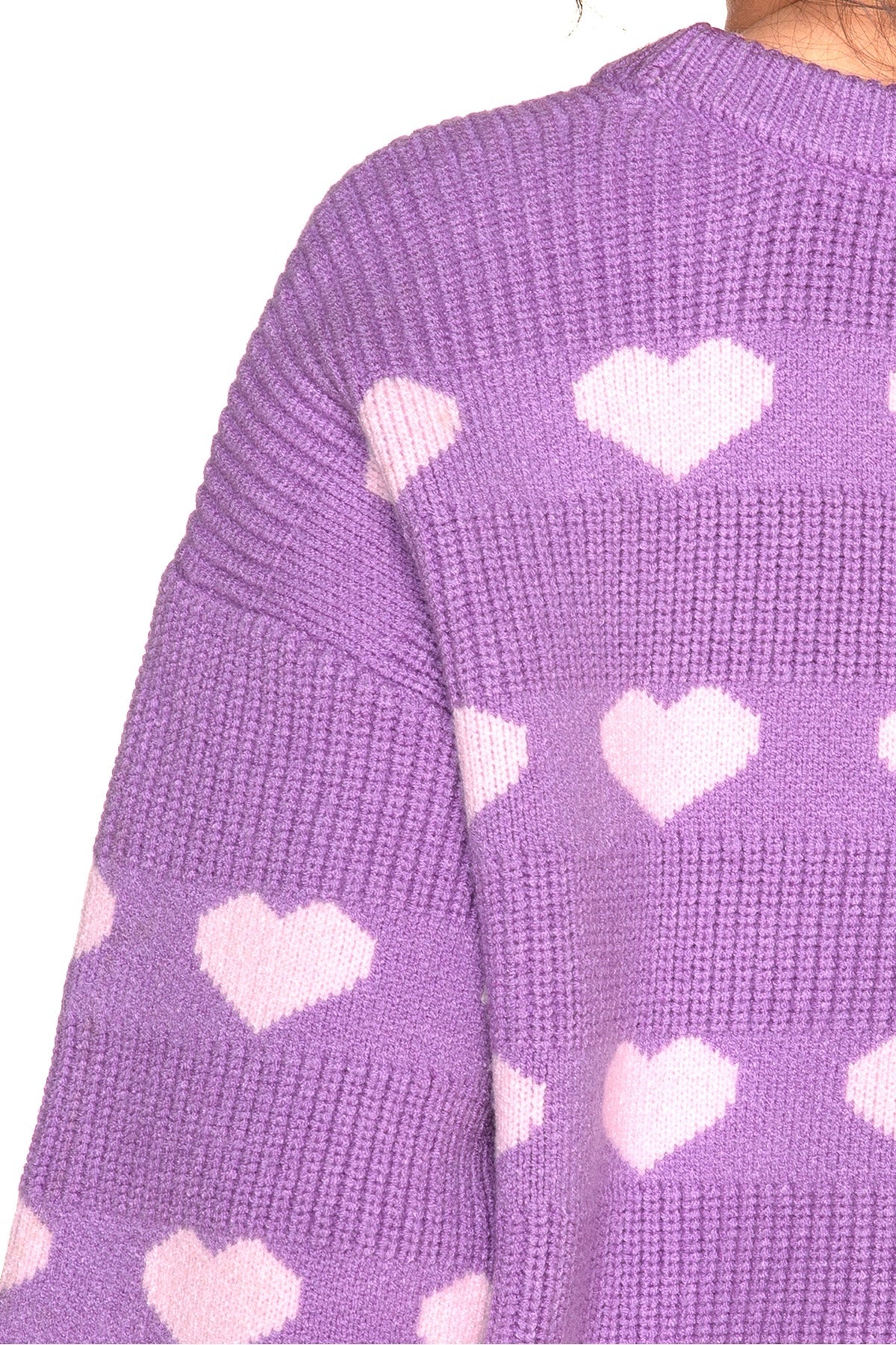 Yummy Soft Crew Shaker Sweater - Denim Blush Pearly Bows - NEW!