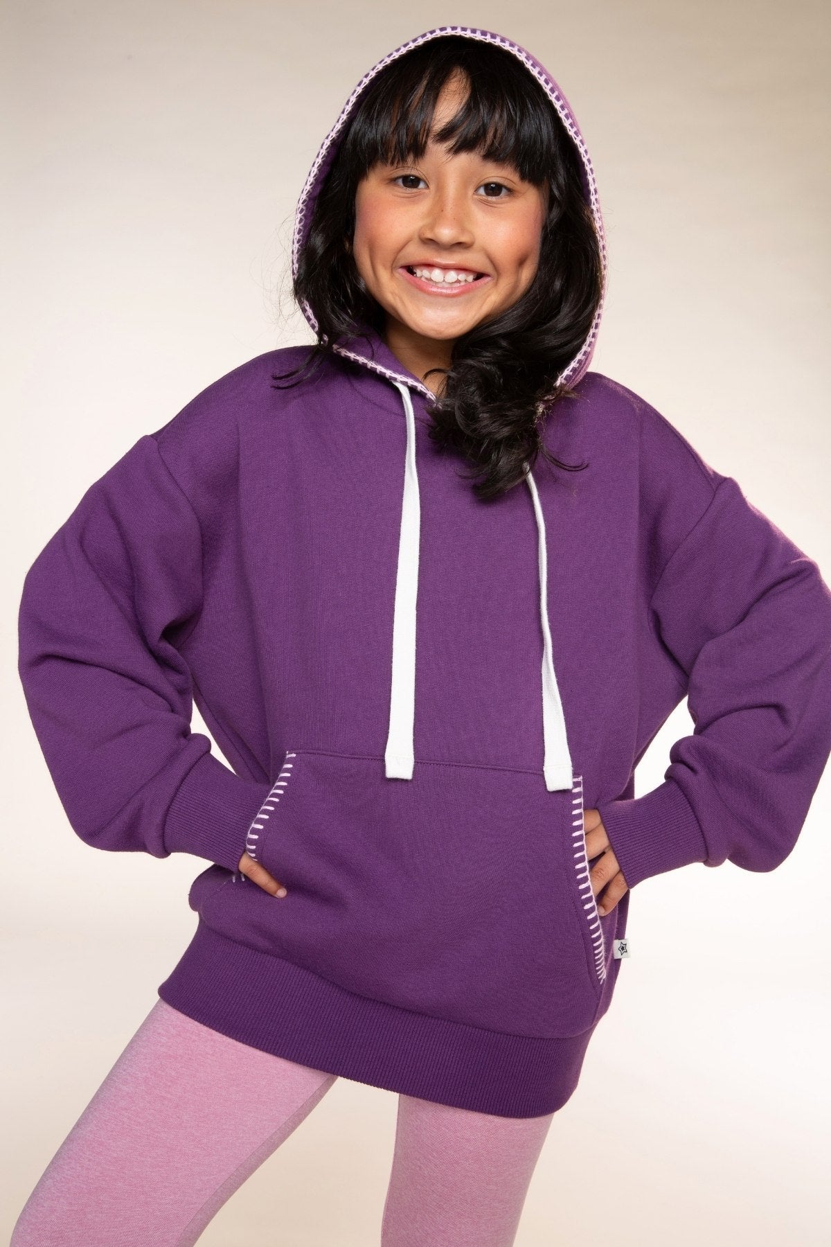 Butter French Terry Oversized Hoodie - Dk Purple Rainbow Graffiti - NEW!