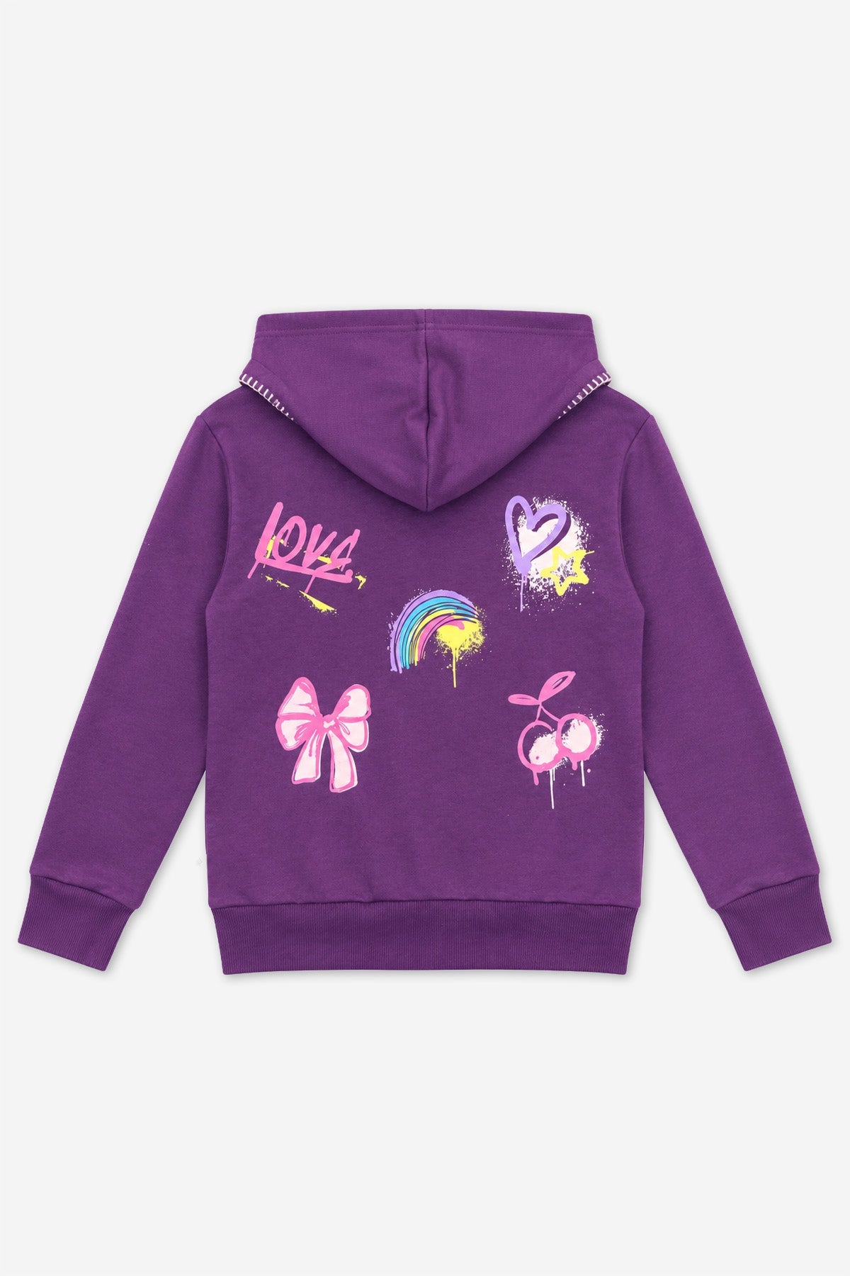 Butter French Terry Oversized Hoodie - Dk Purple Rainbow Graffiti - NEW!