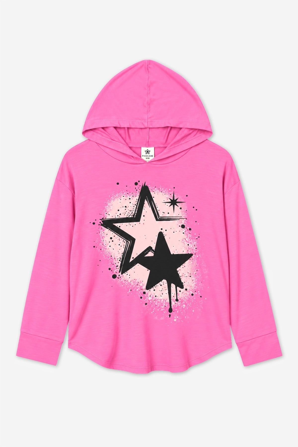 Modal Knit Hoodie Pullover W/Thumbholes - Lavender Rainbow Graffiti - NEW!