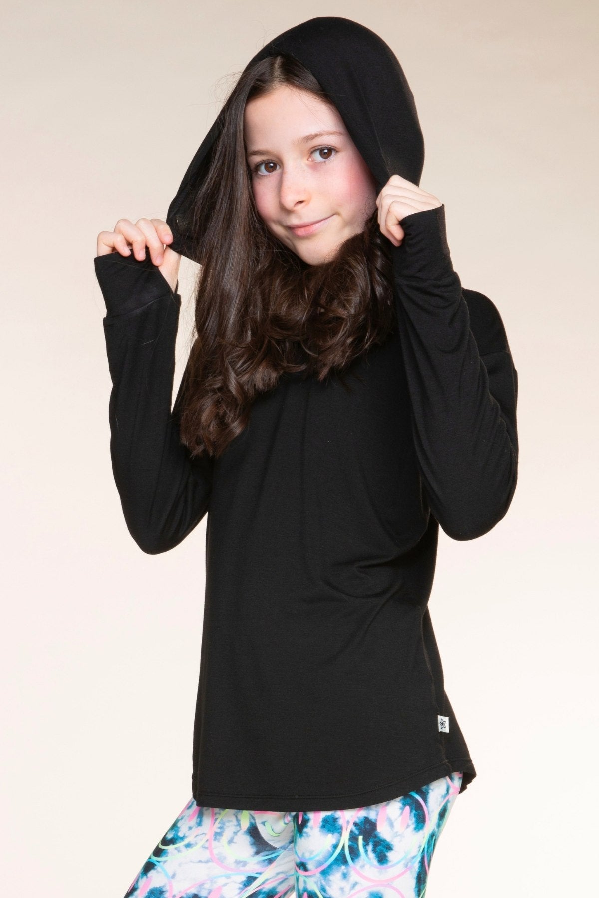 Modal Knit Hoodie Pullover W/Thumbholes