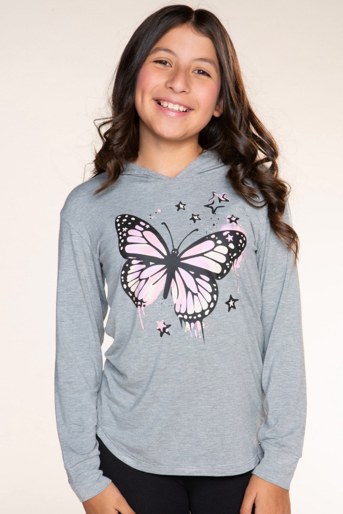 Modal Knit Hoodie Pullover W/Thumbholes - Lavender Rainbow Graffiti - NEW!